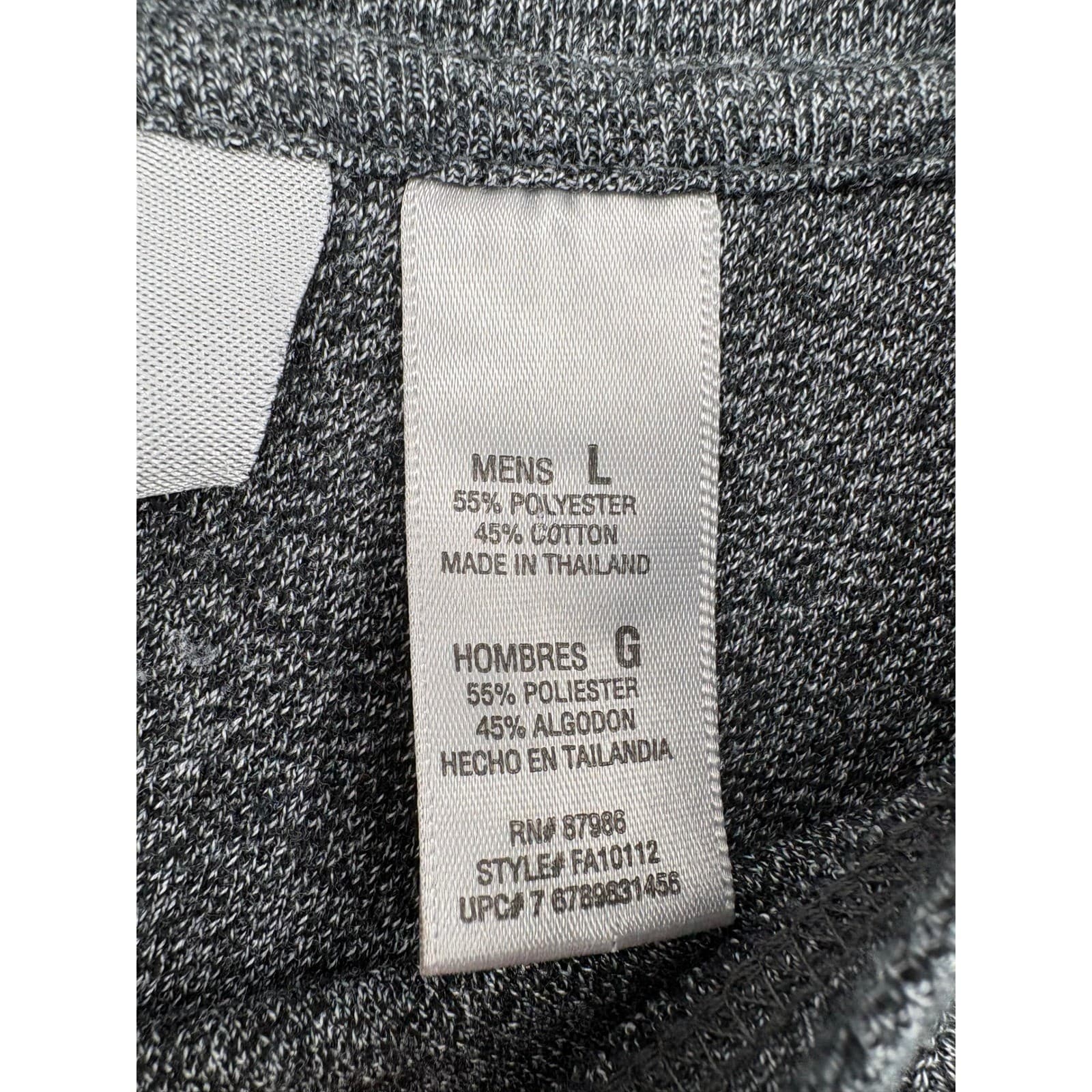 Farah Shirt Mens L Long Sleeve Gray Marl Ribbed Knit Pullover FA10112 - Thumbnail 3