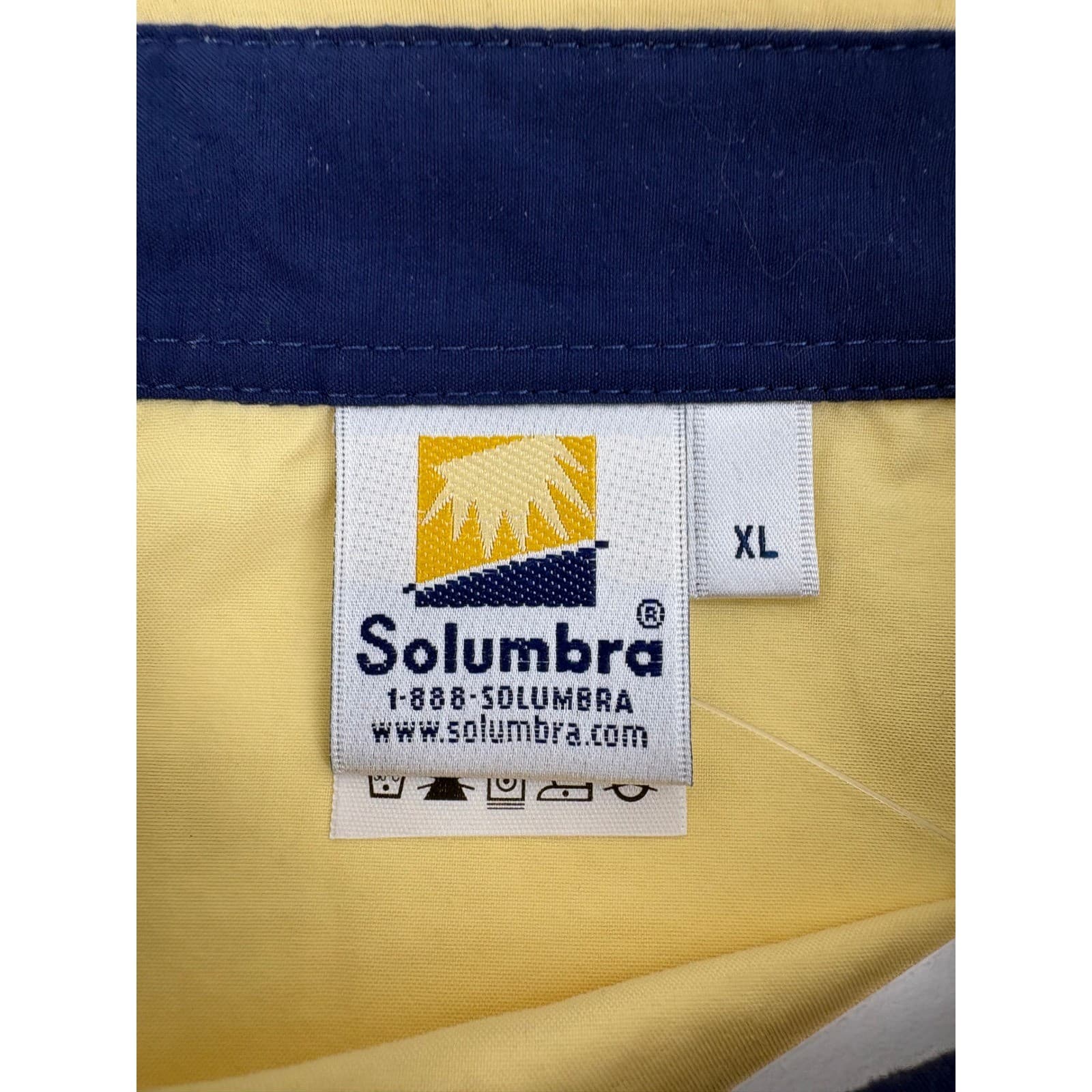 Solumbra Men's Classic Button Up Shirt Yellow XL Long Sleeve Sun Protective - Thumbnail 6