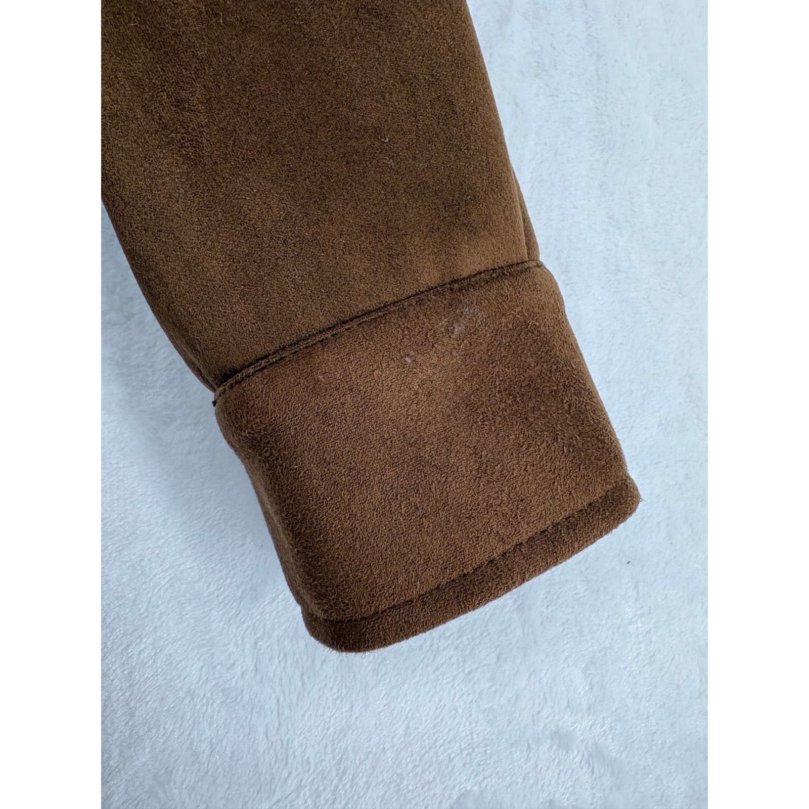 Marc New York Shirt Jacket Womens S Shacket Brown Faux Suede Long Sleeve Button - Thumbnail 5