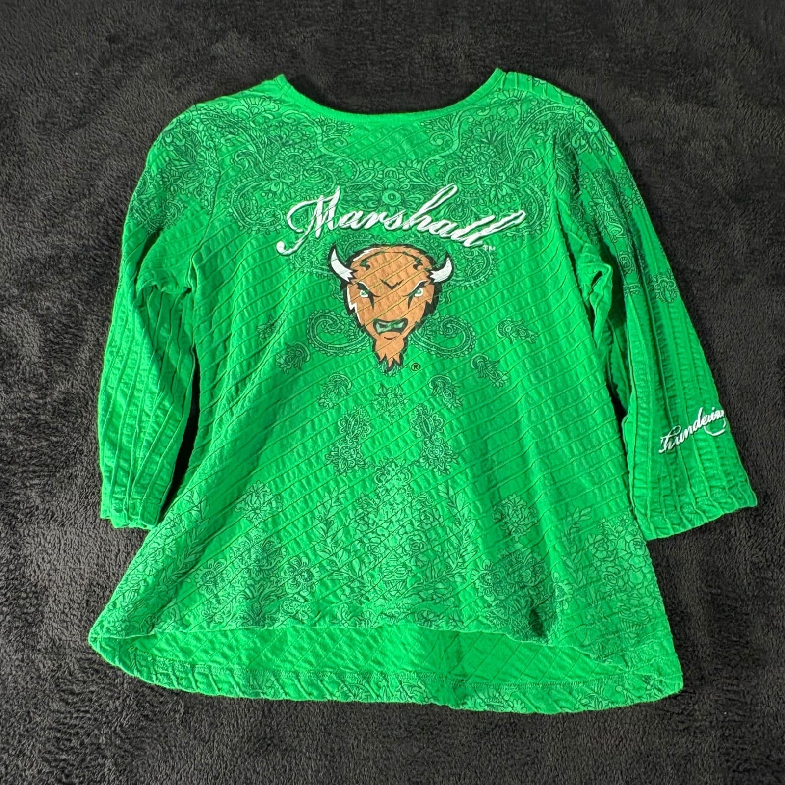 P. Michael Green Marshall Thundering Herd Rhinestone Tunic Top - M - Thumbnail 9