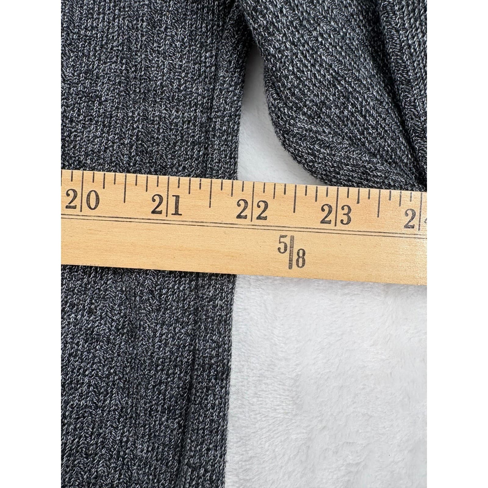 Farah Shirt Mens L Long Sleeve Gray Marl Ribbed Knit Pullover FA10112 - Thumbnail 4