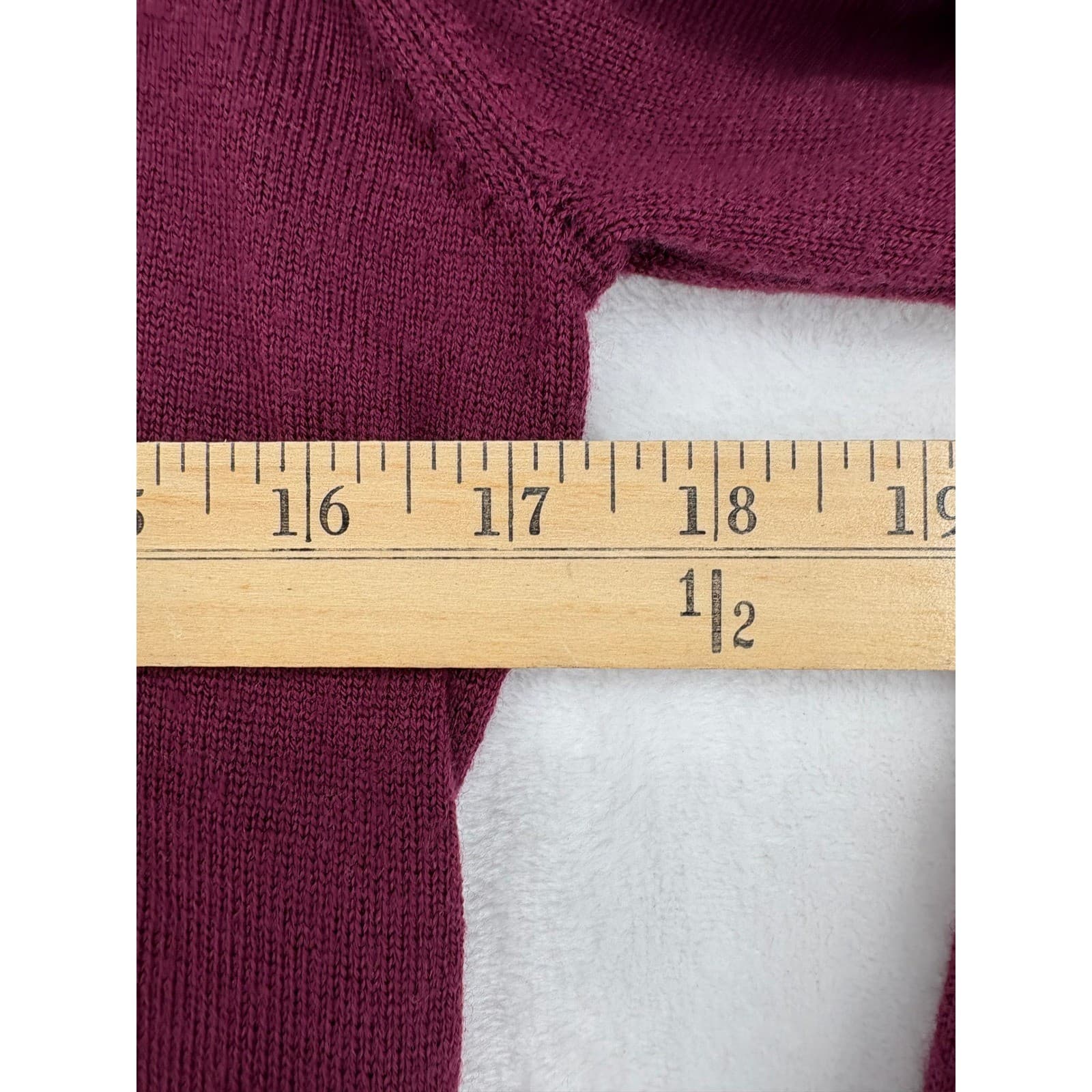 Nike Golf Sweater Womens M V-Neck Burgundy Pointelle Knit Long Sleeve - Thumbnail 4