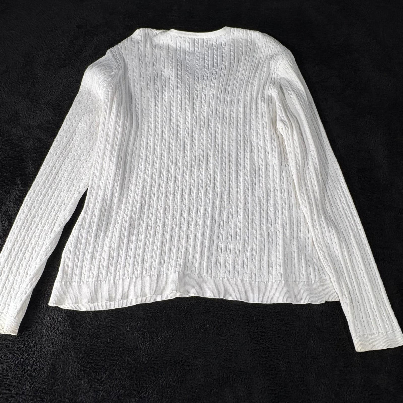 Ashworth XL White Cable Knit Sweater We Are Marshall Pullover Women's Vintage - Thumbnail 6
