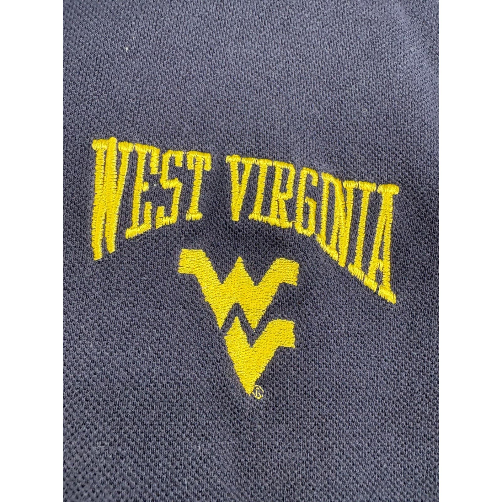 Crable Sportswear Polo Mens XL Polo Blue West Virginia Mountaineers Embroidered - Thumbnail 3