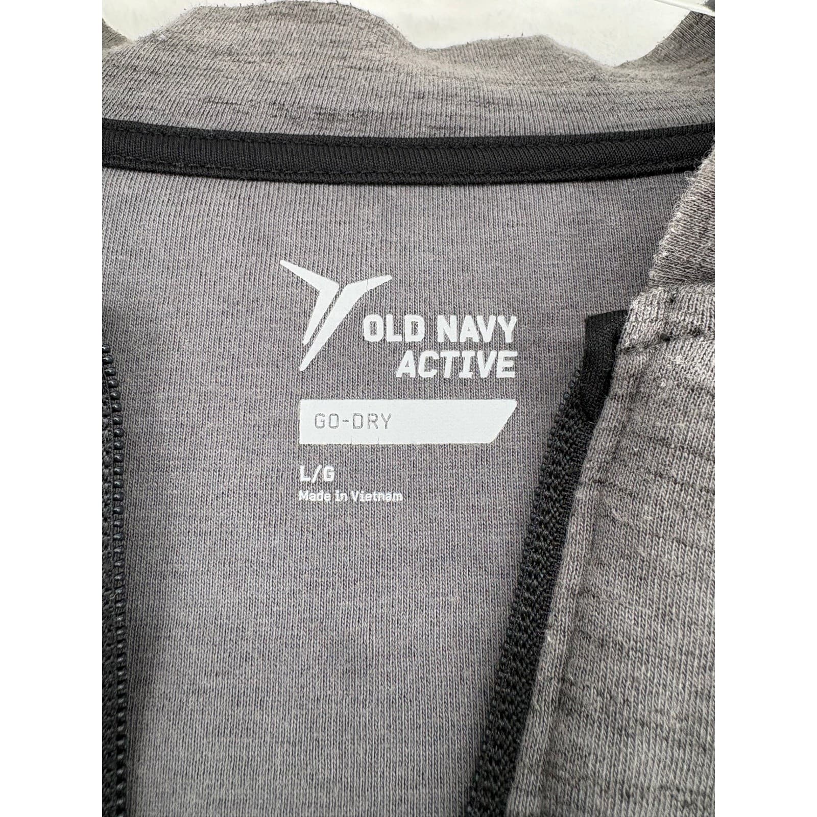 Old Navy Jacket Womens Large Full Zip Gray Go-Dry Active Space Dye Athletic L - Thumbnail 2
