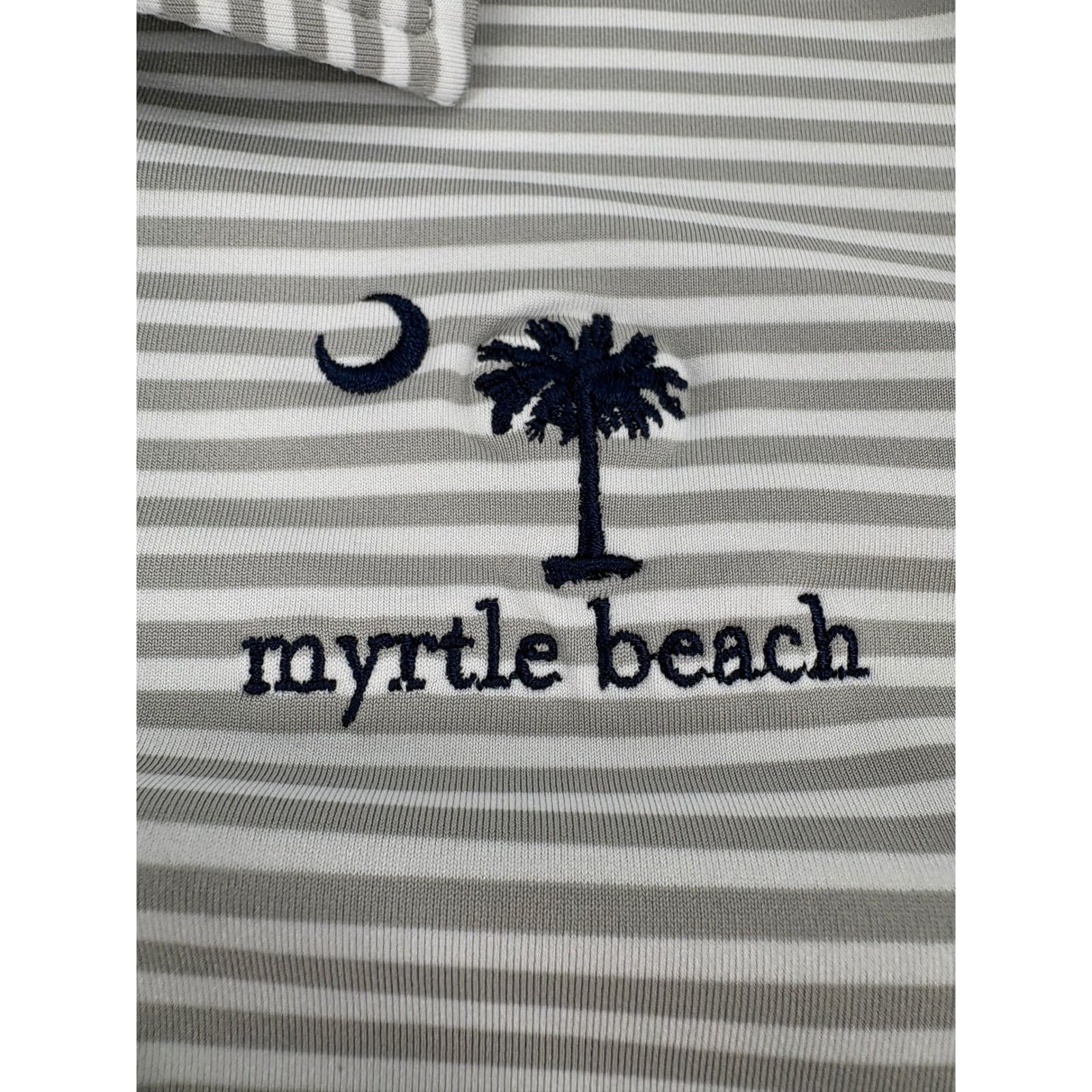 Vineyard Vines Performance Polo Shirt Men's XL Gray White Stripe Myrtle Beach - Thumbnail 5