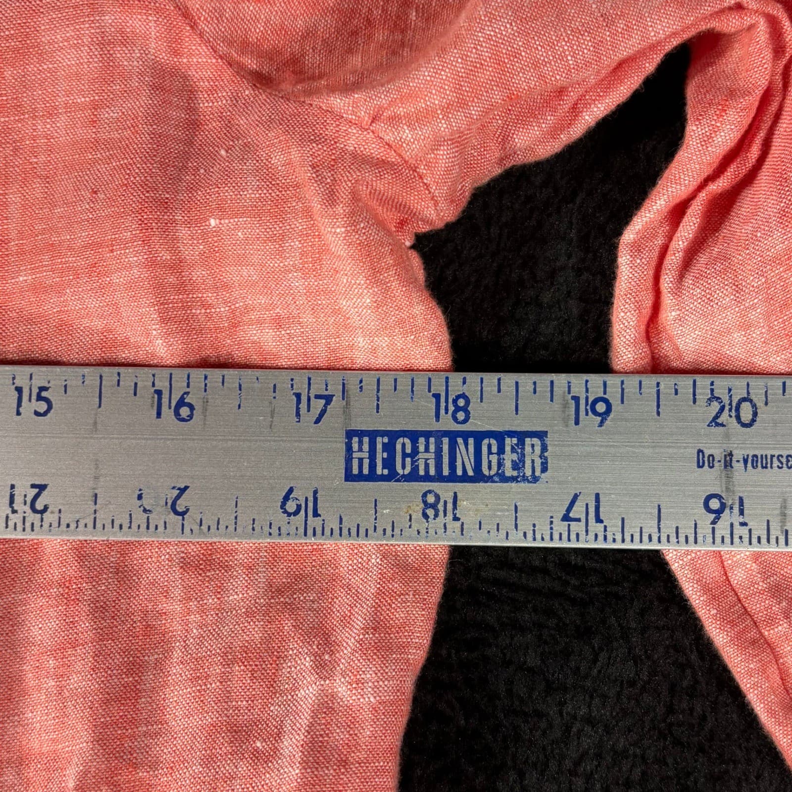 Chicos Women's Size 1 Linen Top Salmon Coral 3/4 Sleeve Button Down Tunic - Thumbnail 5