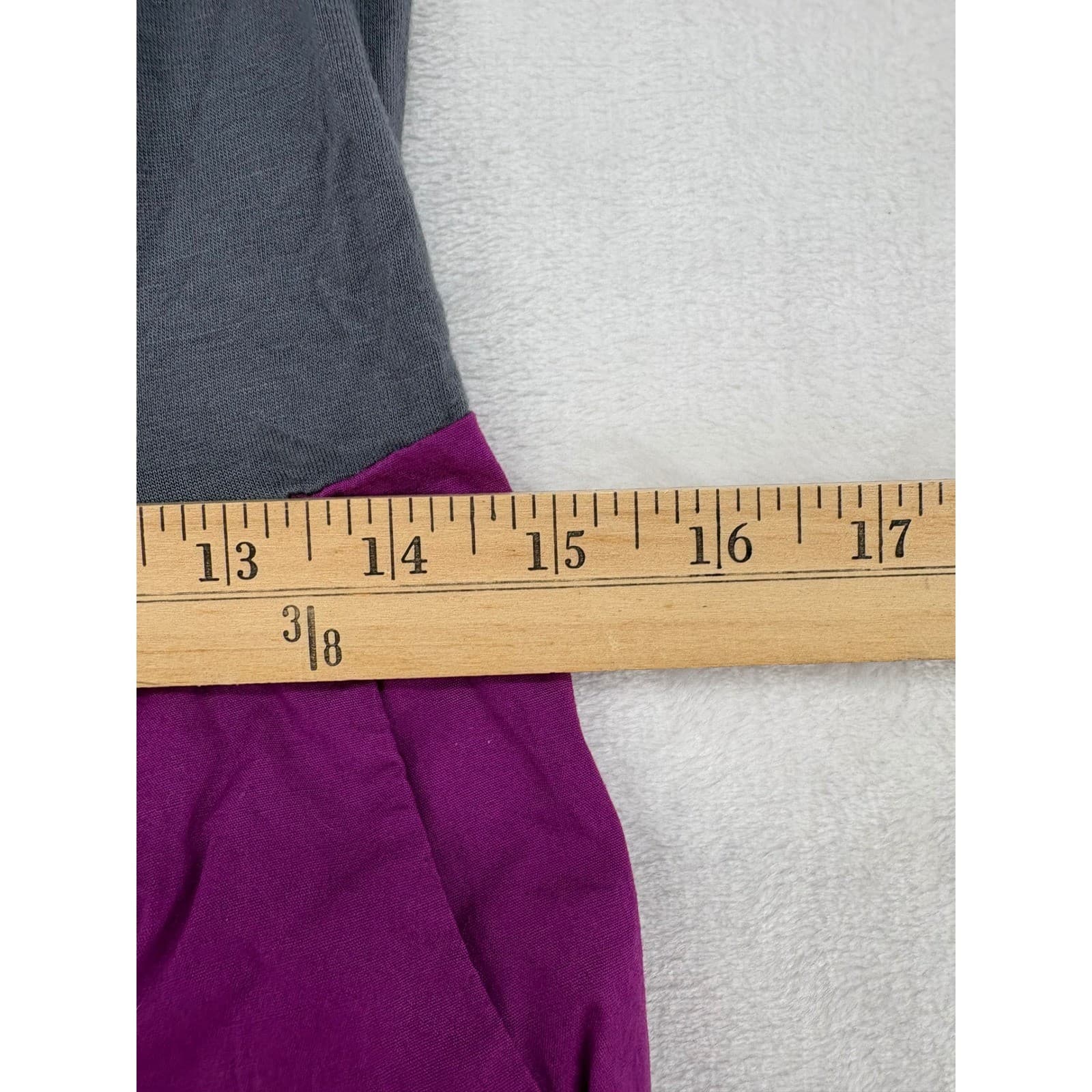 Be Bop Dress Womens Medium Fit & Flare Gray Purple Ruffle Front Sleeveless - Thumbnail 4
