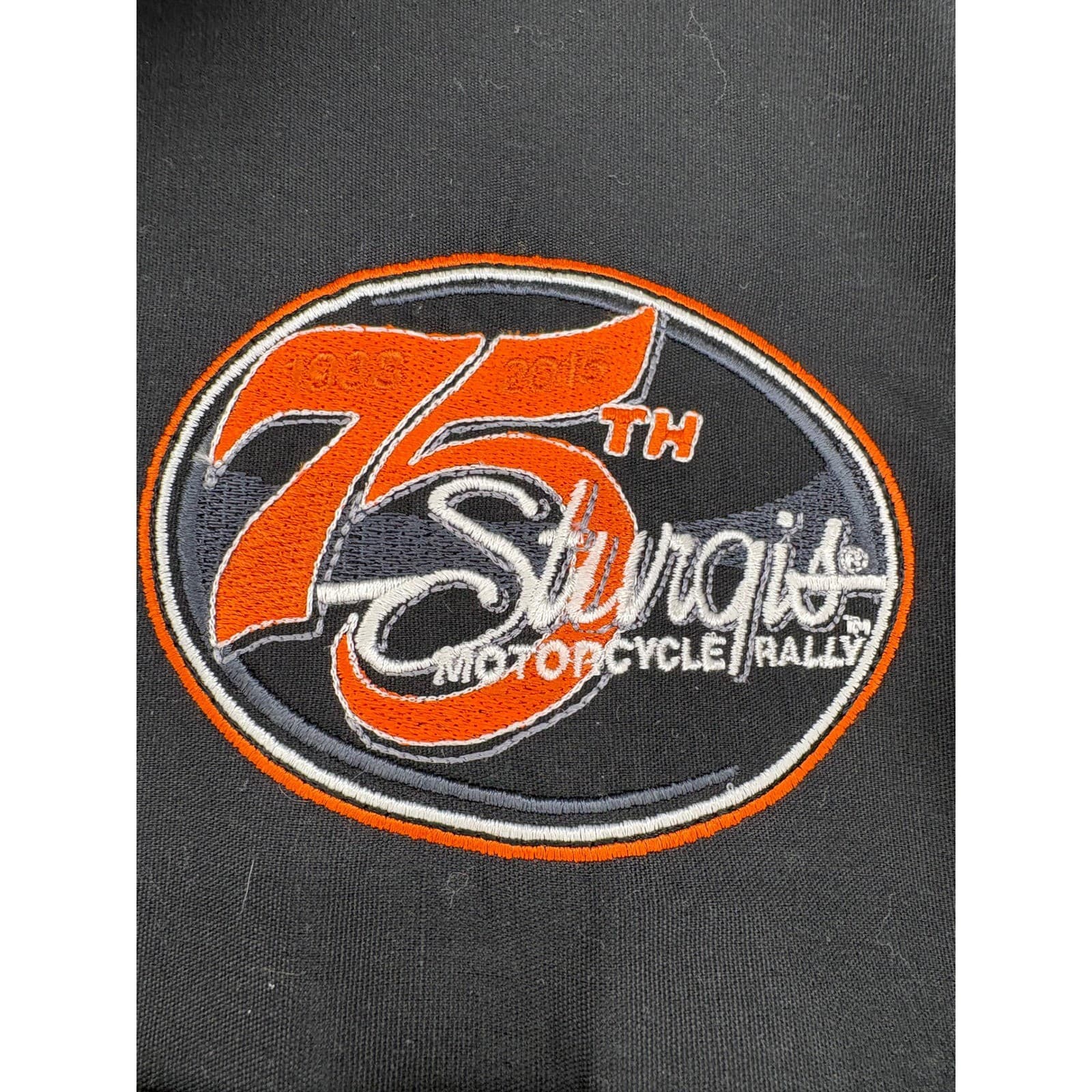 Red Kap Button Up 3XL Shirt Black 75th Sturgis Motorcycle Rally Short Sleeve - Thumbnail 2