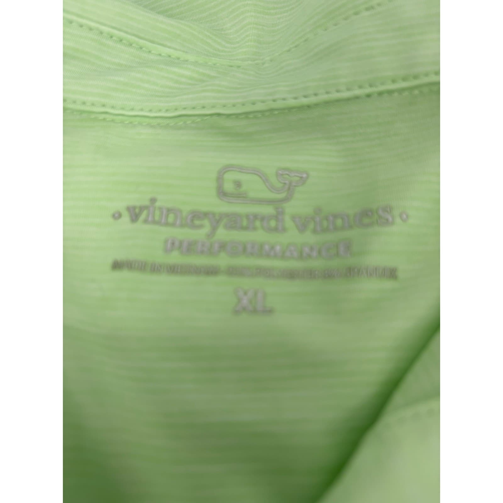 Vineyard Vines Performance Polo Shirt Men's XL Green Striped Whale Short Sleeve - Thumbnail 3