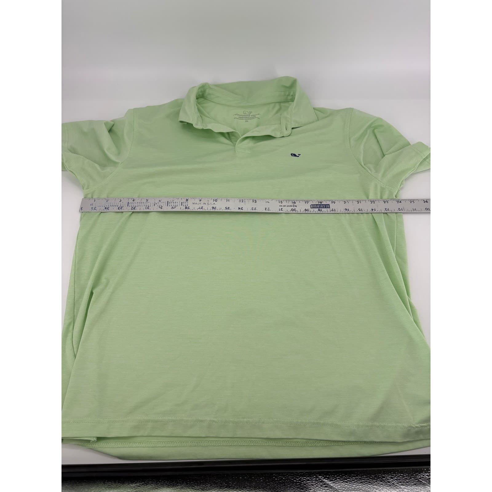 Vineyard Vines Performance Polo Shirt Men's XL Green Striped Whale Short Sleeve - Thumbnail 6