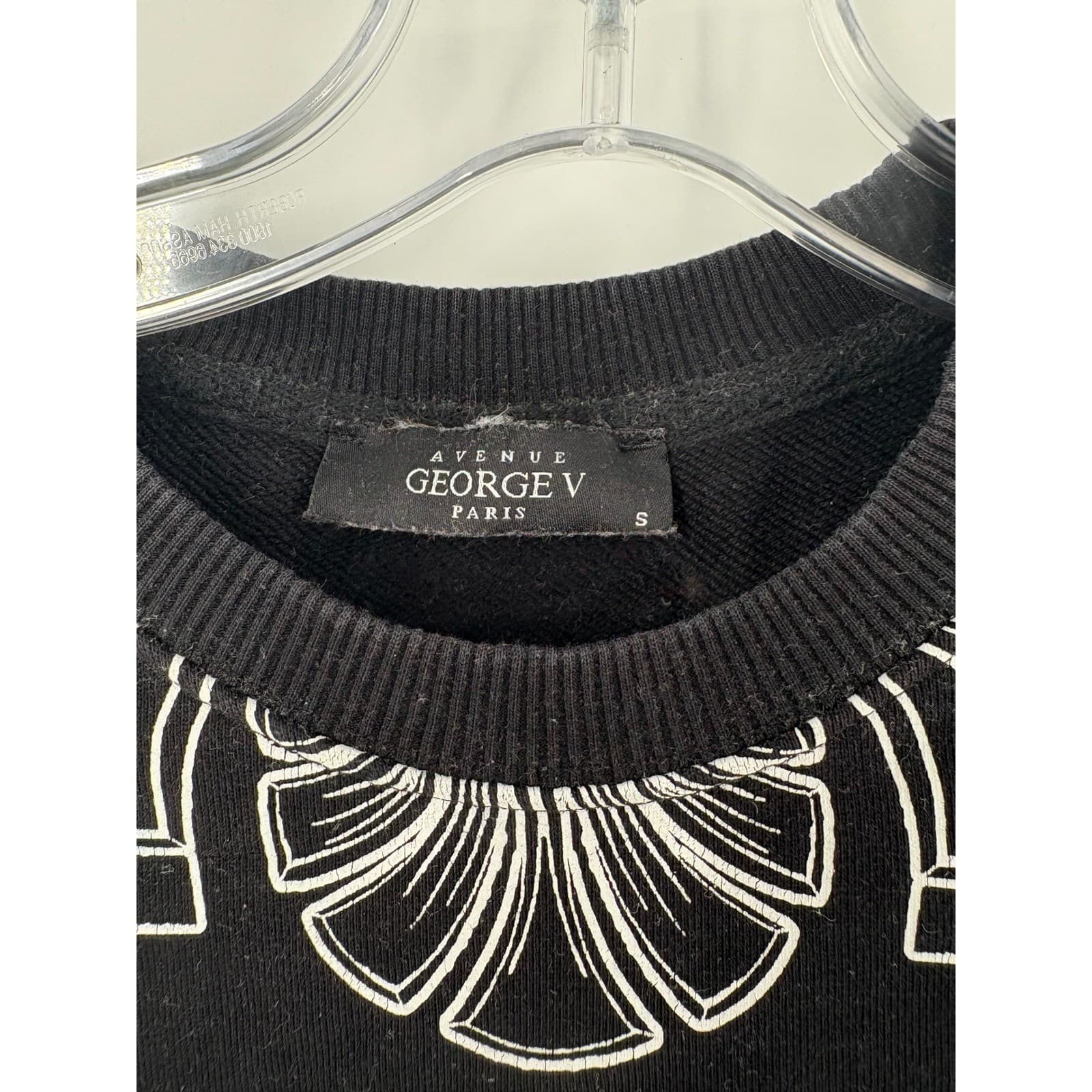 Avenue George V Paris Couture Black Graphic Print Sweatshirt Size S - Thumbnail 2
