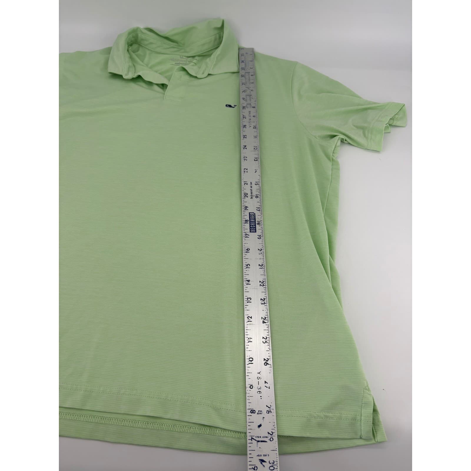 Vineyard Vines Performance Polo Shirt Men's XL Green Striped Whale Short Sleeve - Thumbnail 7