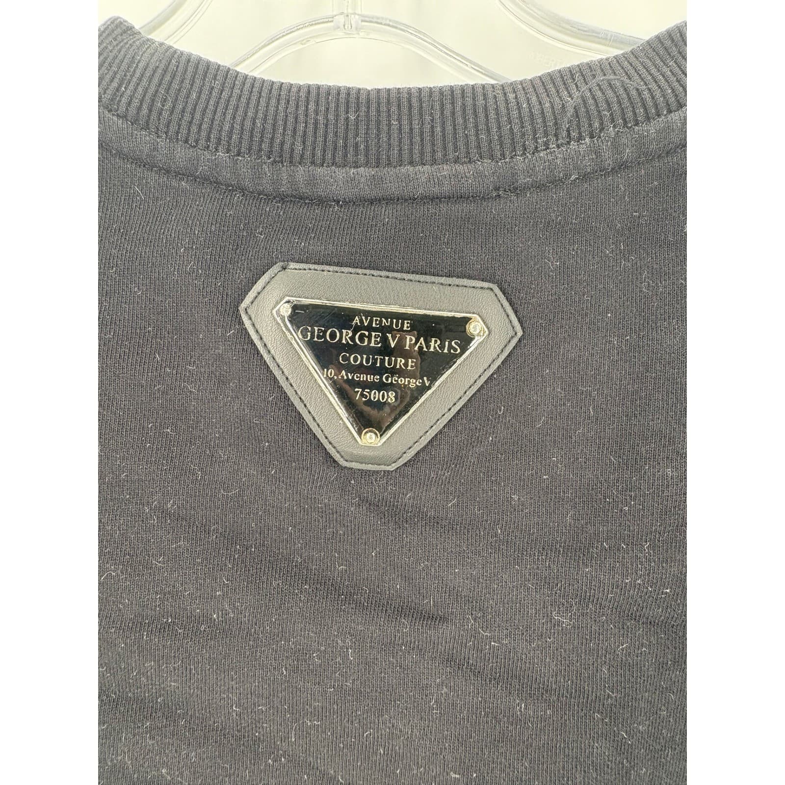 Avenue George V Paris Couture Black Graphic Print Sweatshirt Size S - Thumbnail 4