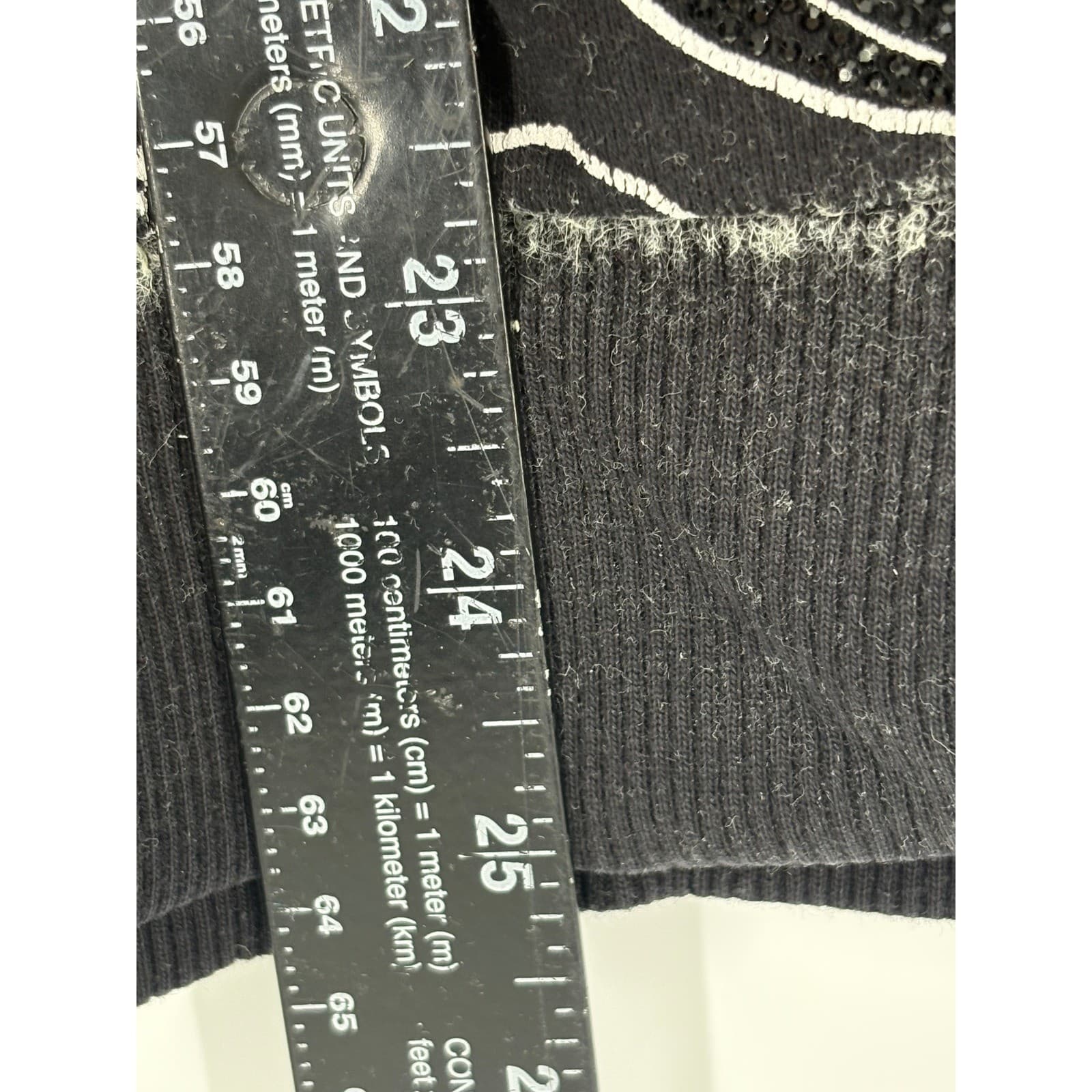 Avenue George V Paris Couture Black Graphic Print Sweatshirt Size S - Thumbnail 5