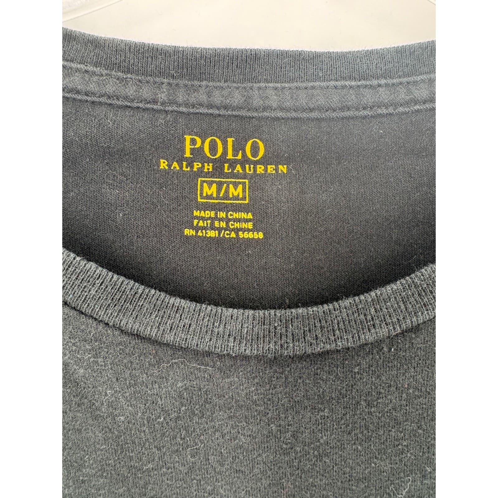 Polo Ralph Lauren Mens TShirt Black Crew Neck Short Sleeve Pony Logo Size M - Thumbnail 2