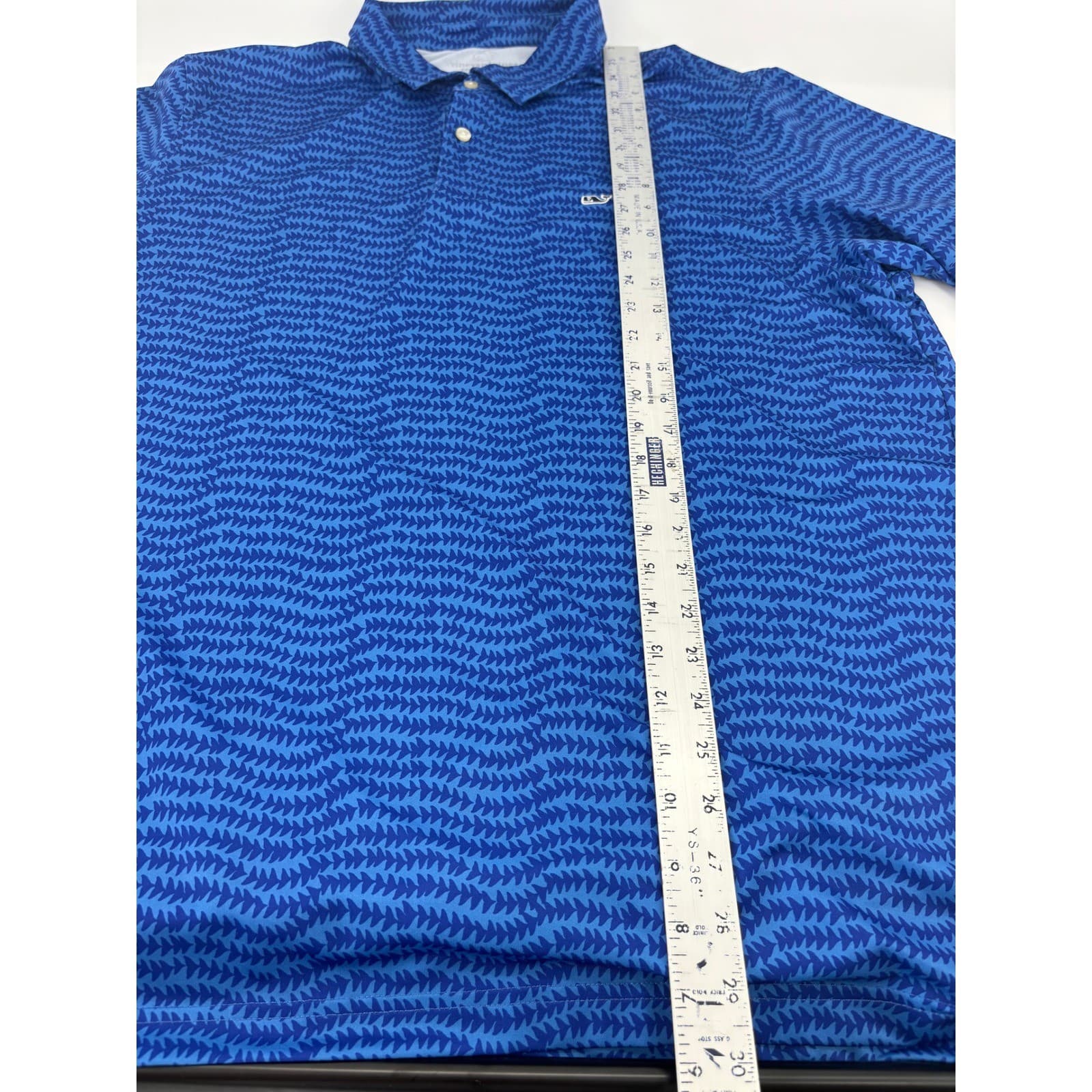 Vineyard Vines Performance Polo Shirt Mens XL Blue Fish Print Short Sleeve - Thumbnail 6