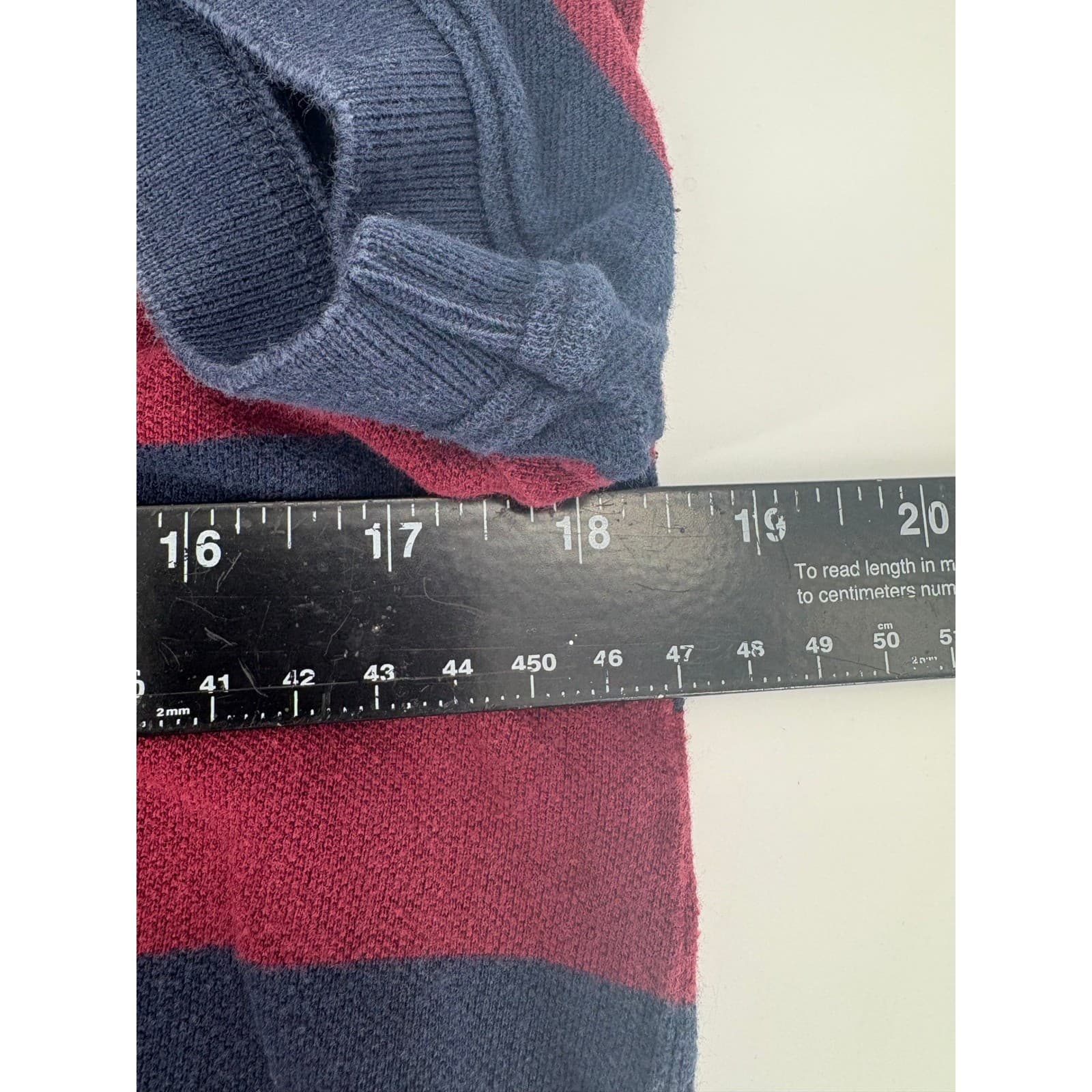 LOGC Label of Grain'n'Groove Red Blue Stripe Polo Shirt Mens Medium H&M - Thumbnail 4