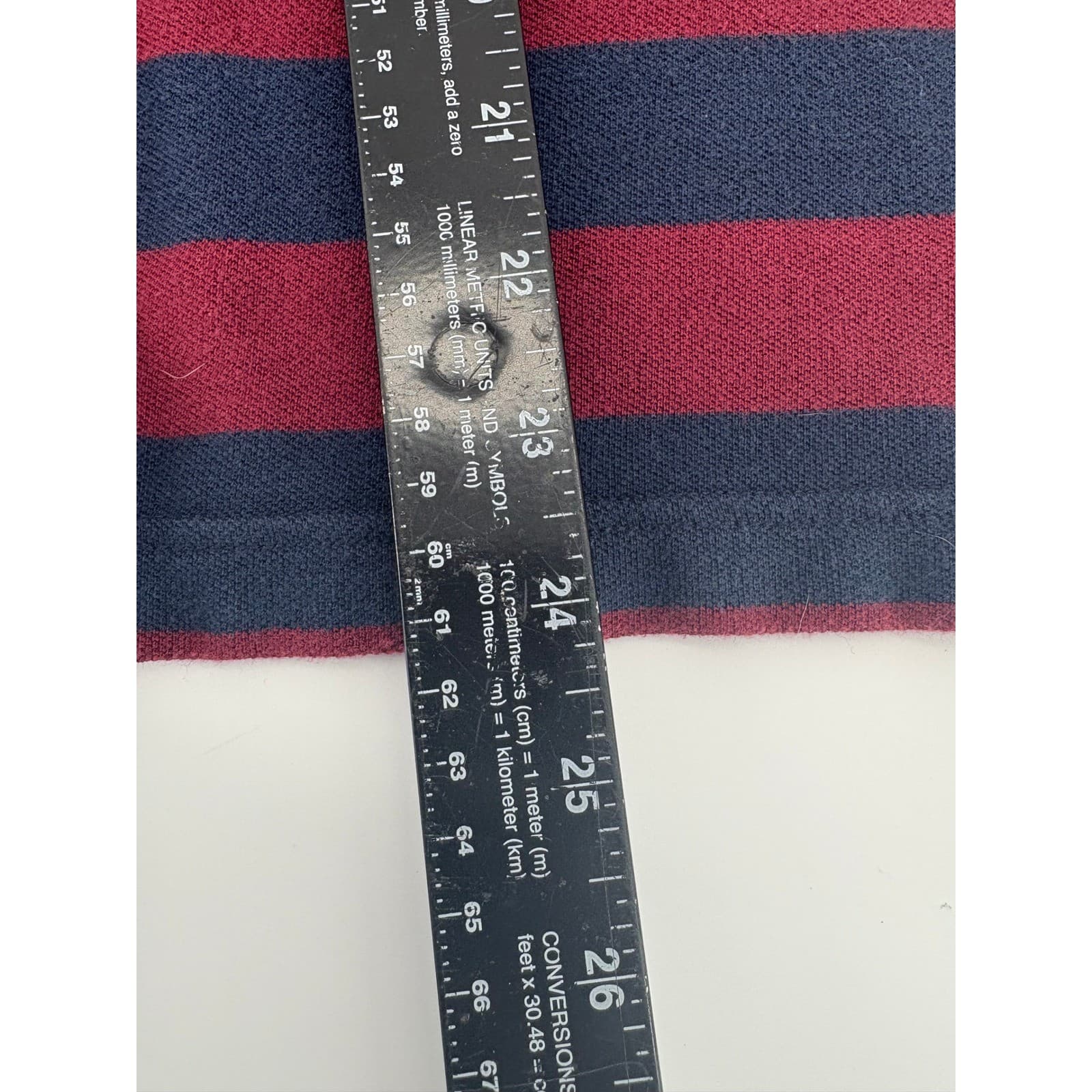 LOGC Label of Grain'n'Groove Red Blue Stripe Polo Shirt Mens Medium H&M - Thumbnail 5