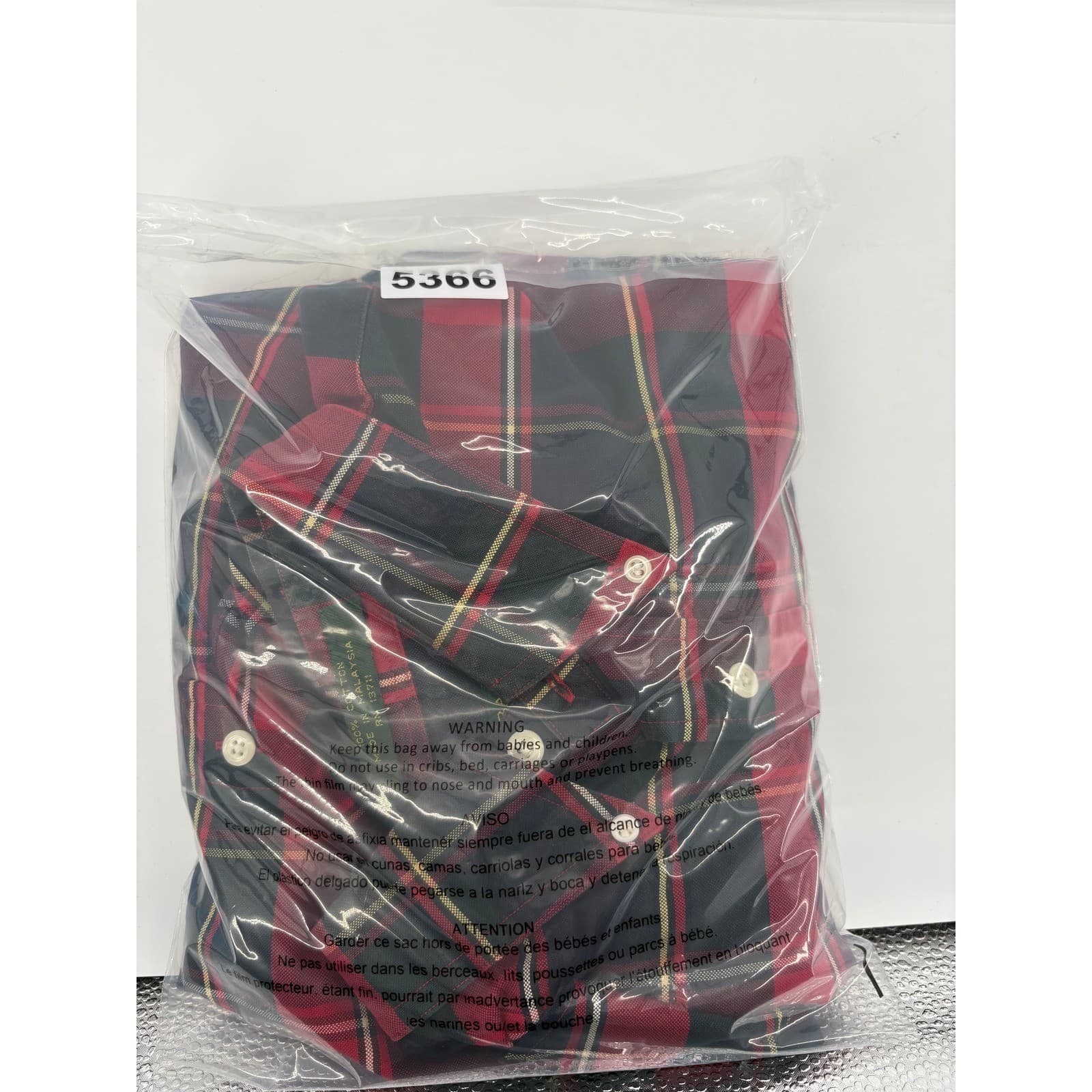 Embassy Row Mens Large Plaid Button Down Shirt 100% Cotton Oxford Red Green Navy - Thumbnail 7