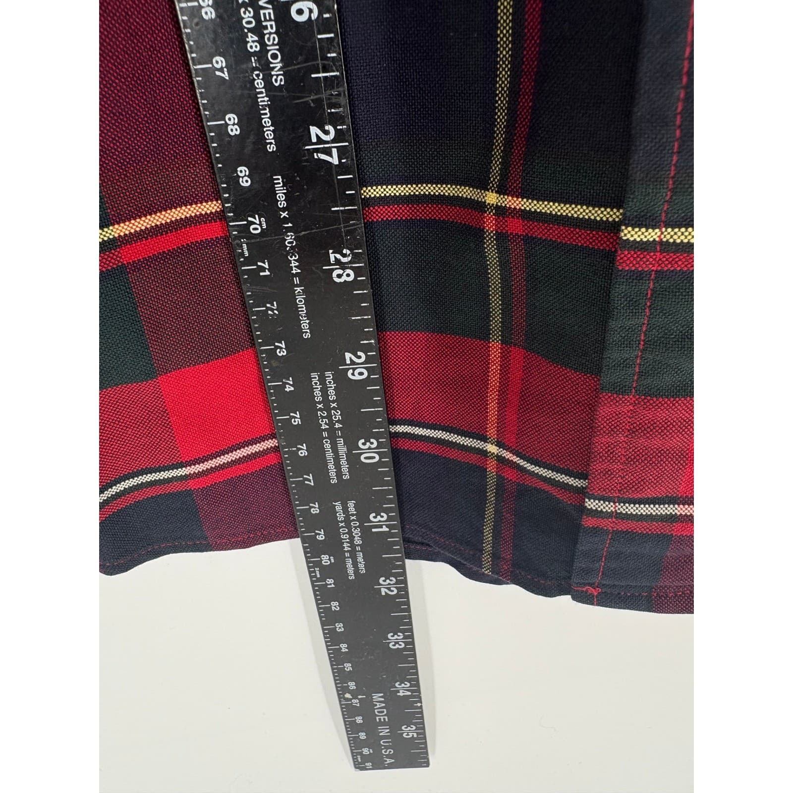 Embassy Row Mens Large Plaid Button Down Shirt 100% Cotton Oxford Red Green Navy - Thumbnail 5