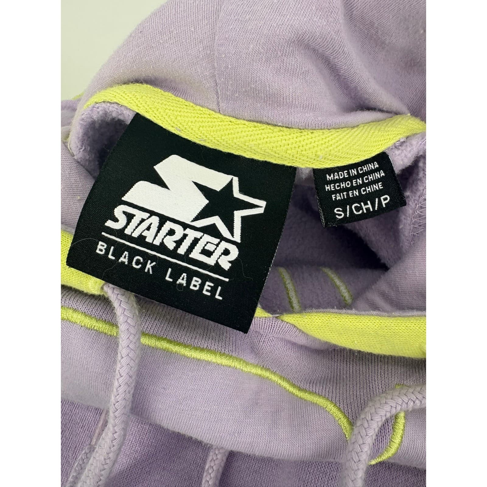 Starter Black Label Hoodie Pullover Lavender Yellow Colorblock Size S - Thumbnail 3