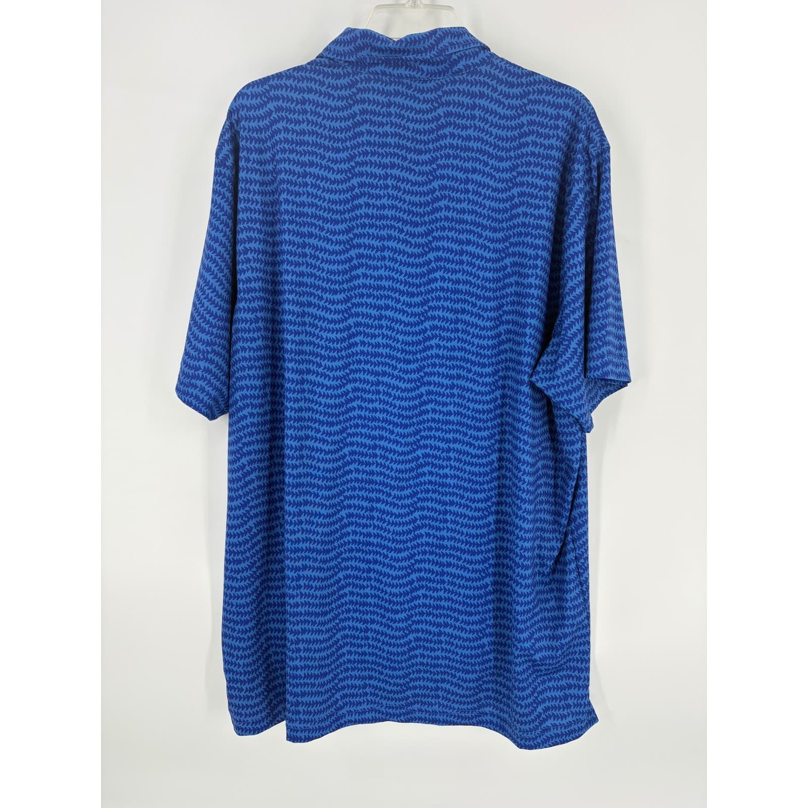 Vineyard Vines Performance Polo Shirt Mens XL Blue Fish Print Short Sleeve - Thumbnail 4