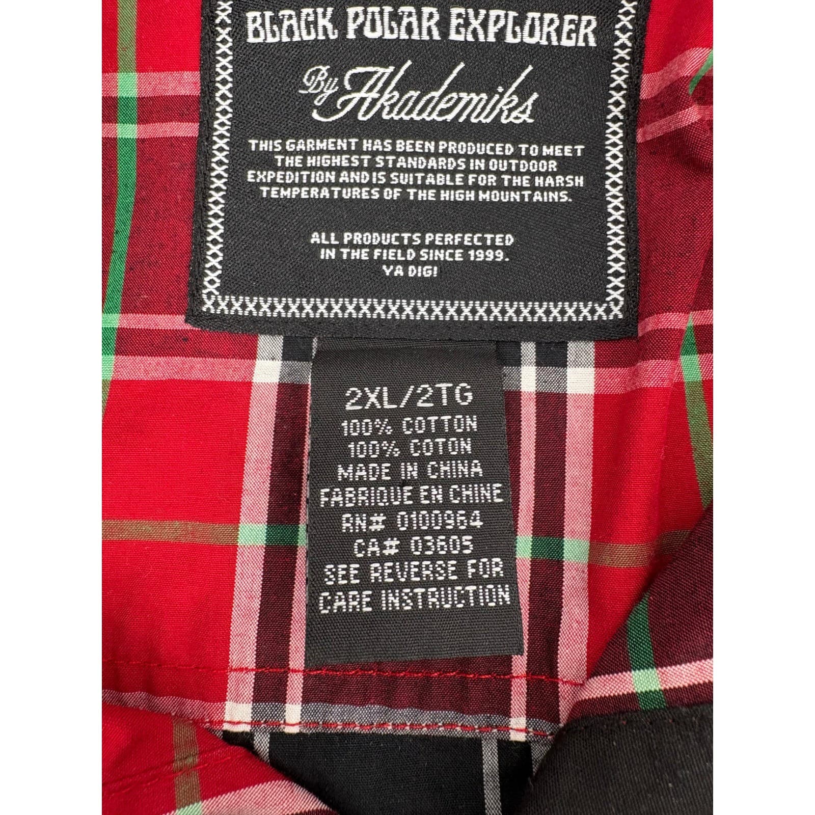 Akademiks Black Polar Explorer Plaid Long Sleeve Button Up Shirt Men's 2XL - Thumbnail 10