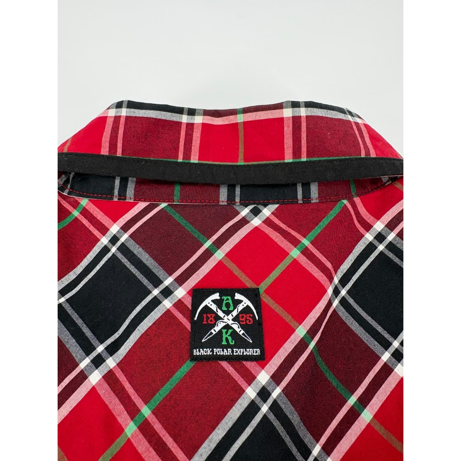 Akademiks Black Polar Explorer Plaid Long Sleeve Button Up Shirt Men's 2XL - Thumbnail 12