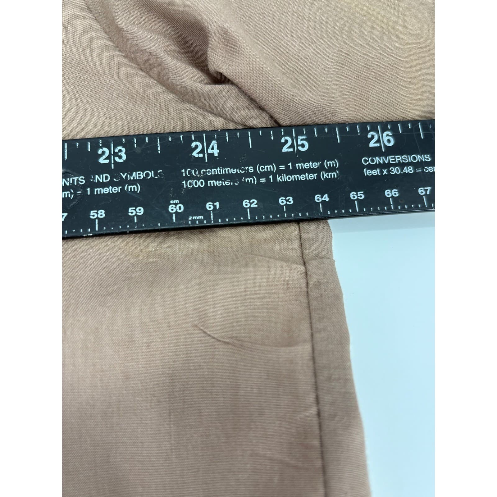 Haband Men's Short Sleeve Button Up Shirt Size 16.5 Brown Polyester Blend Casual - Thumbnail 4