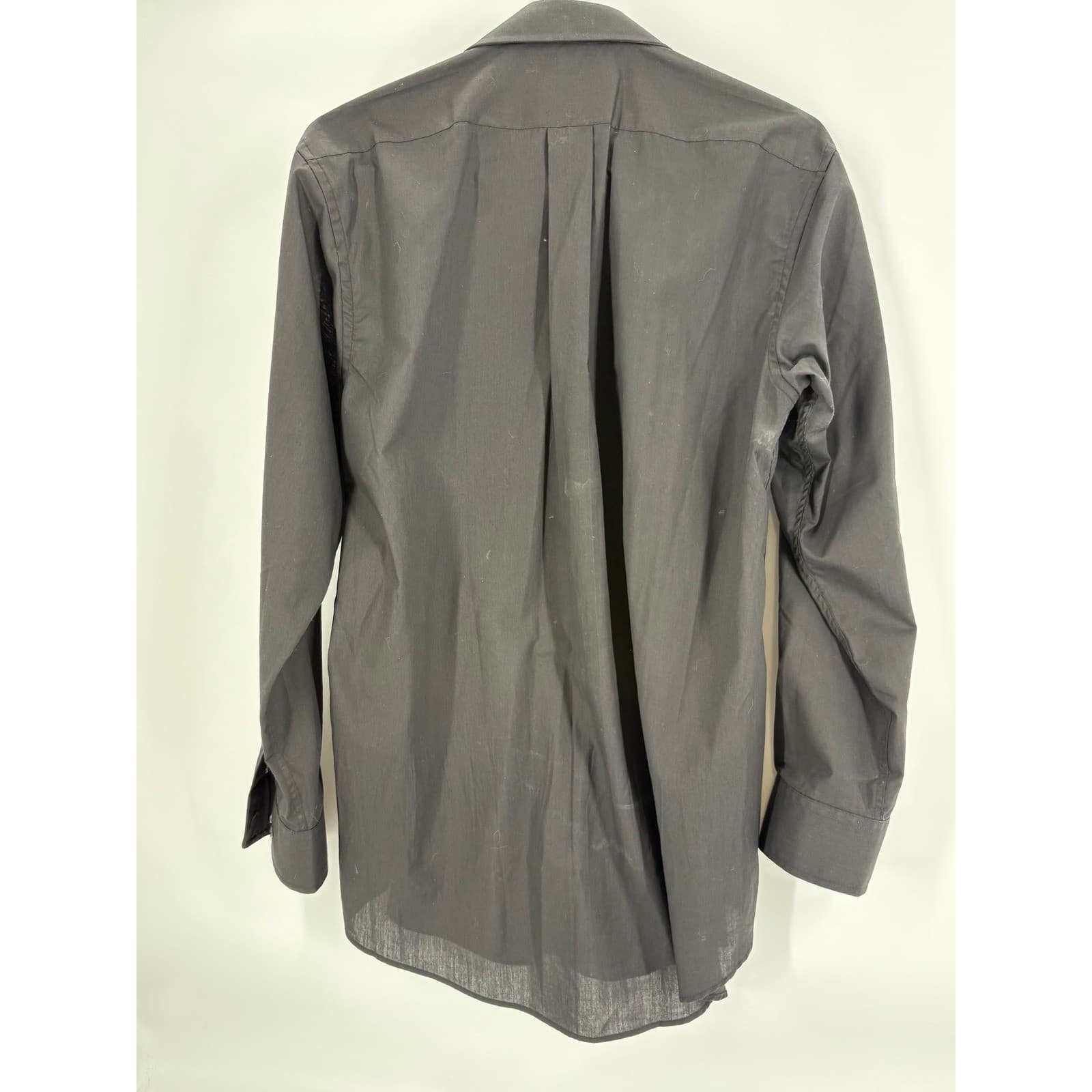 Hill & Archer Men's Black Dress Shirt 15 1/2 32 33 Easy Care Cotton Polyester - Thumbnail 2