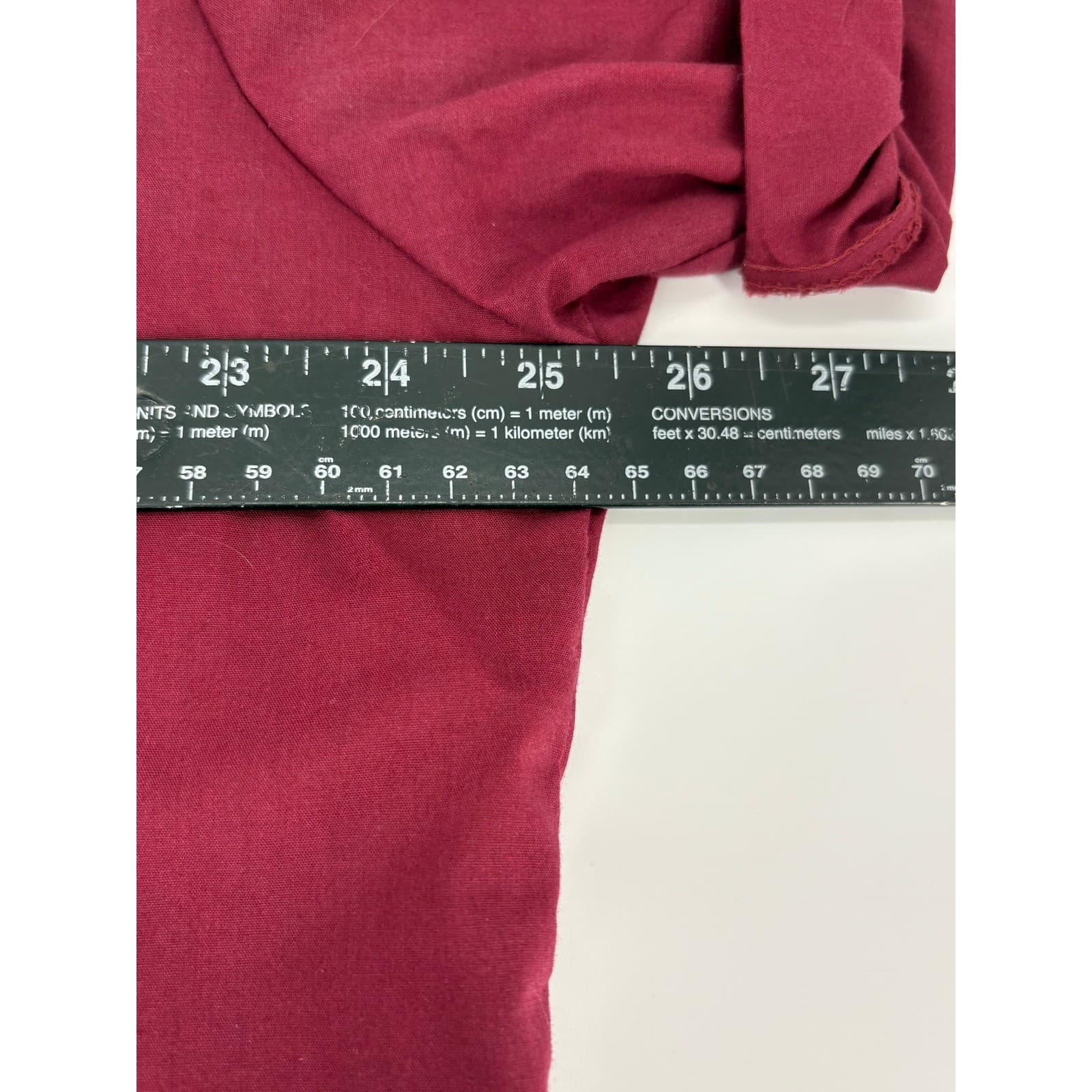 Haband Mens Short Sleeve Button Up Shirt Red Size 16 1/2 Casual Top - Thumbnail 4