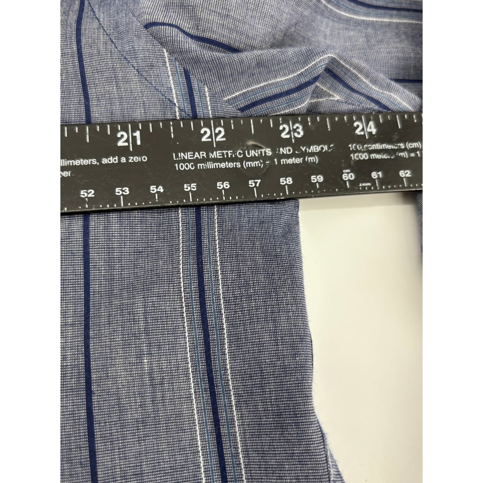 Arrow Broadstreet Mens Blue Striped Button Down Dress Shirt Size 16.5 32/33 - Thumbnail 4