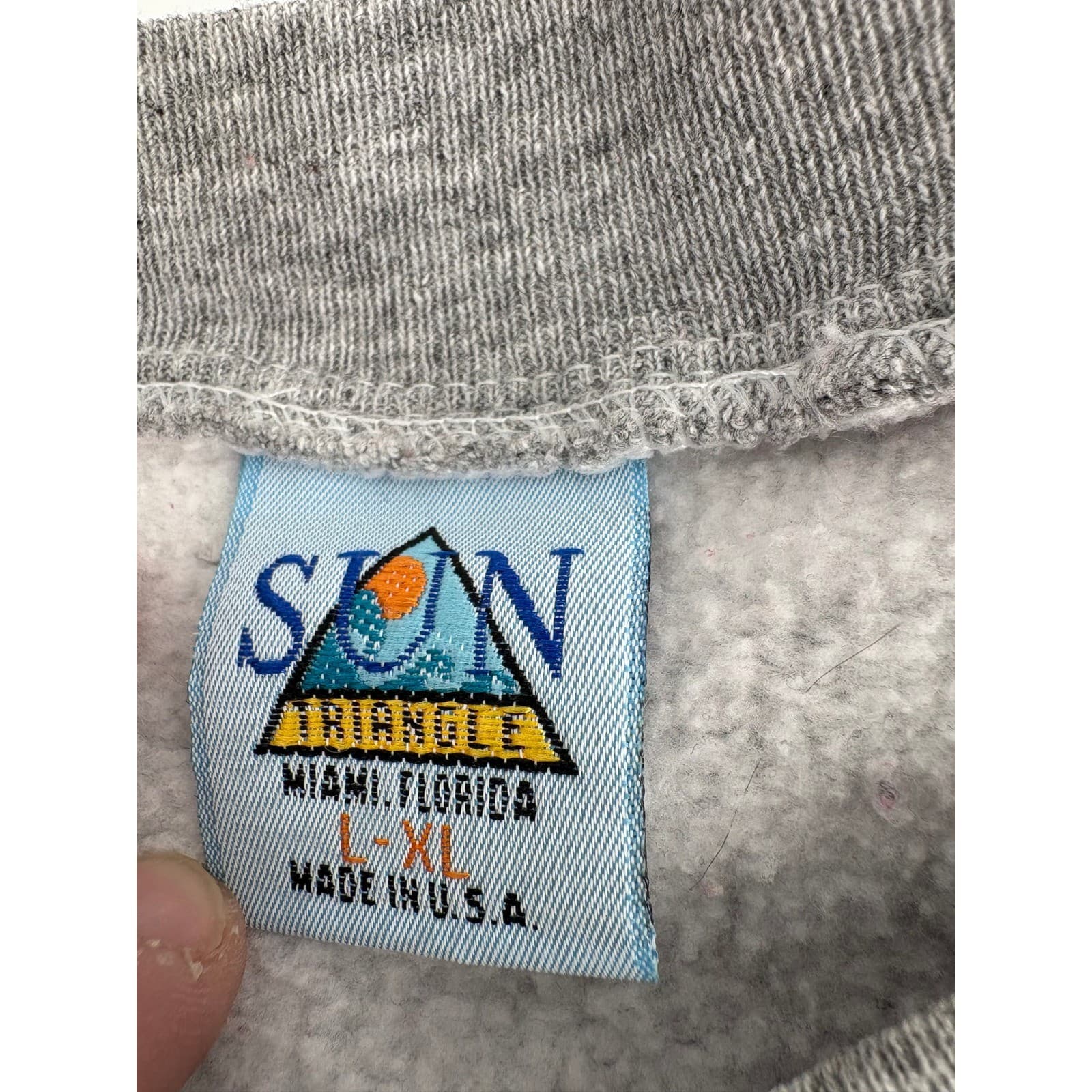 Vintage Sun Triangle Bahamas Embroidered Sweatshirt Crewneck L/XL Retro - Thumbnail 4