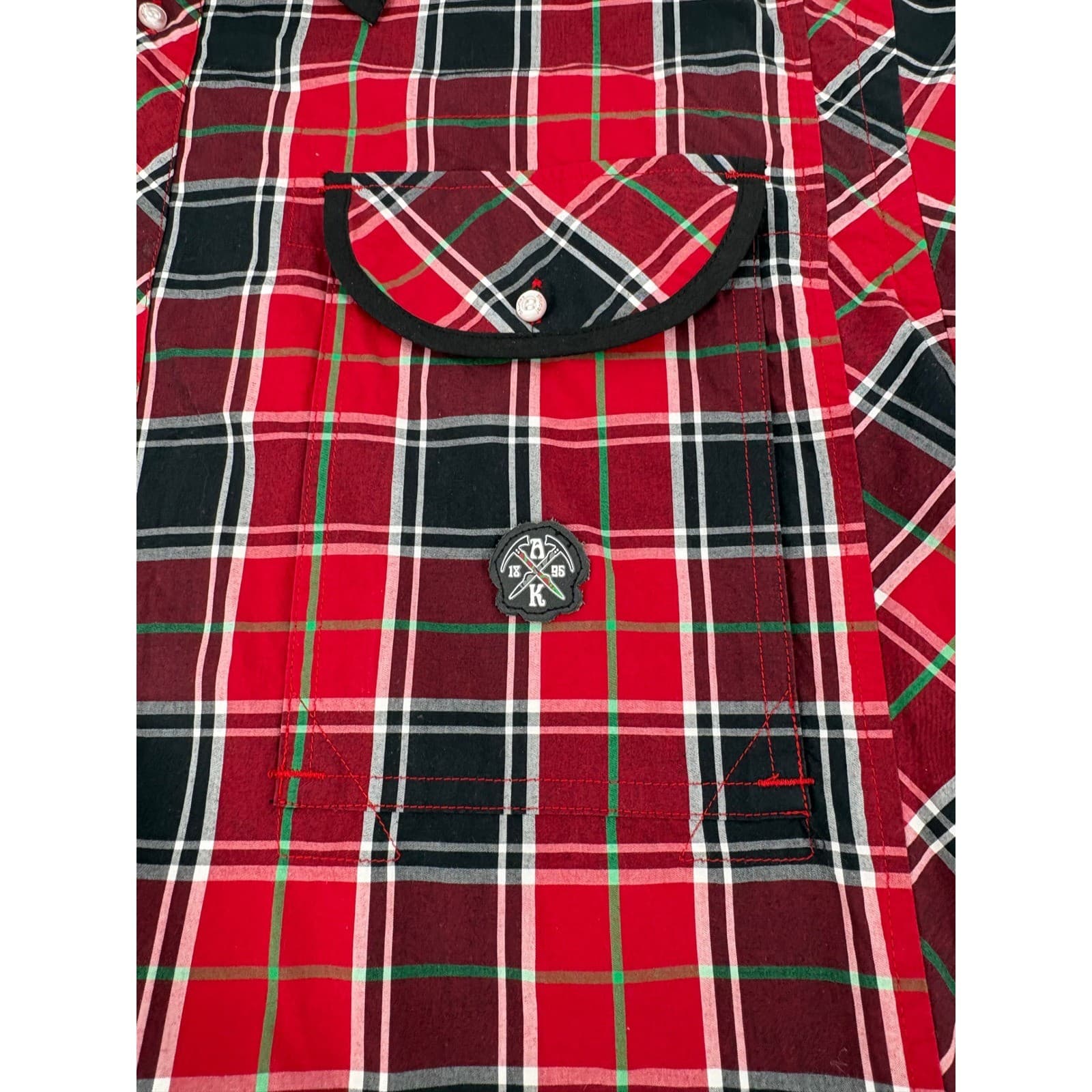 Akademiks Black Polar Explorer Plaid Long Sleeve Button Up Shirt Men's 2XL - Thumbnail 8