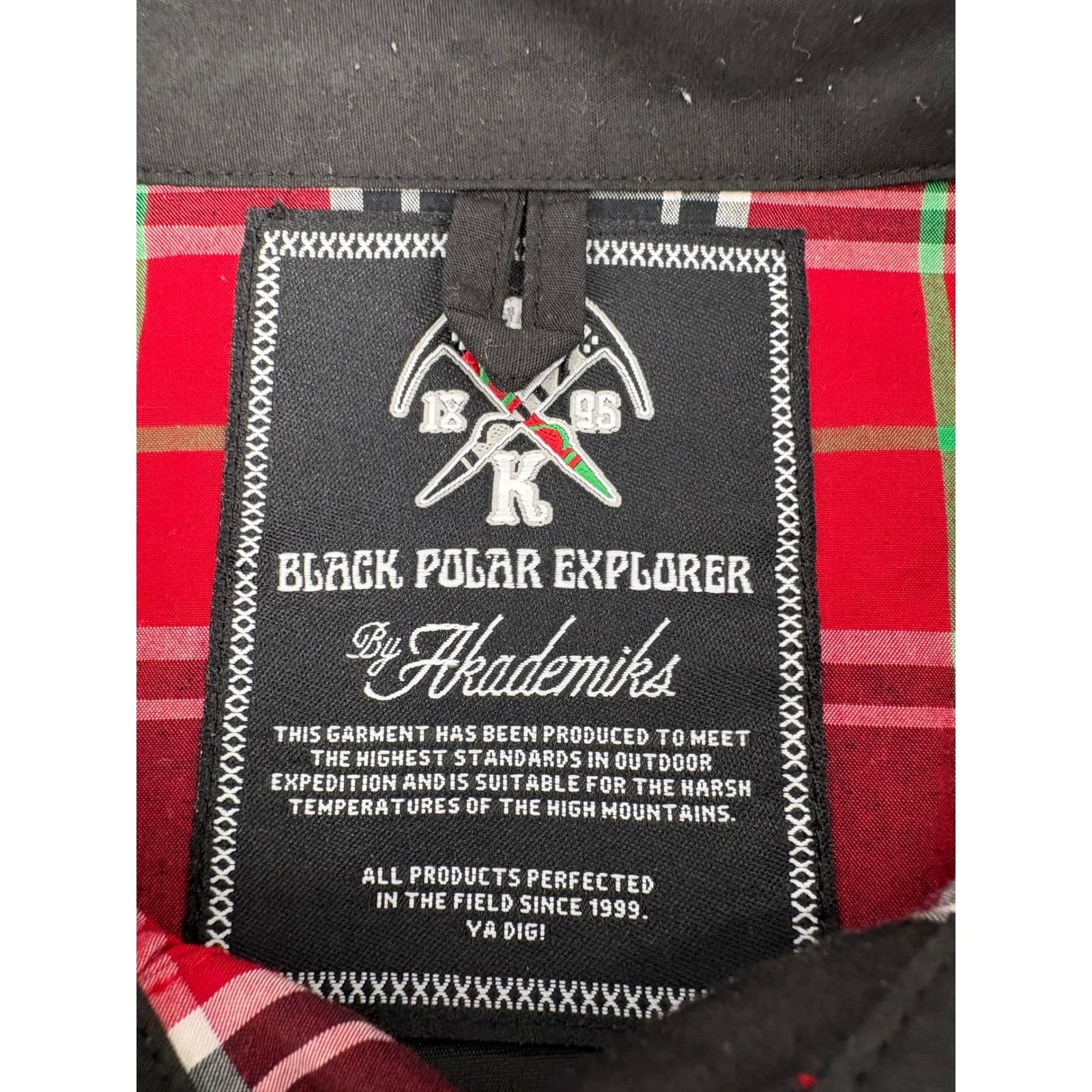 Akademiks Black Polar Explorer Plaid Long Sleeve Button Up Shirt Men's 2XL - Thumbnail 4