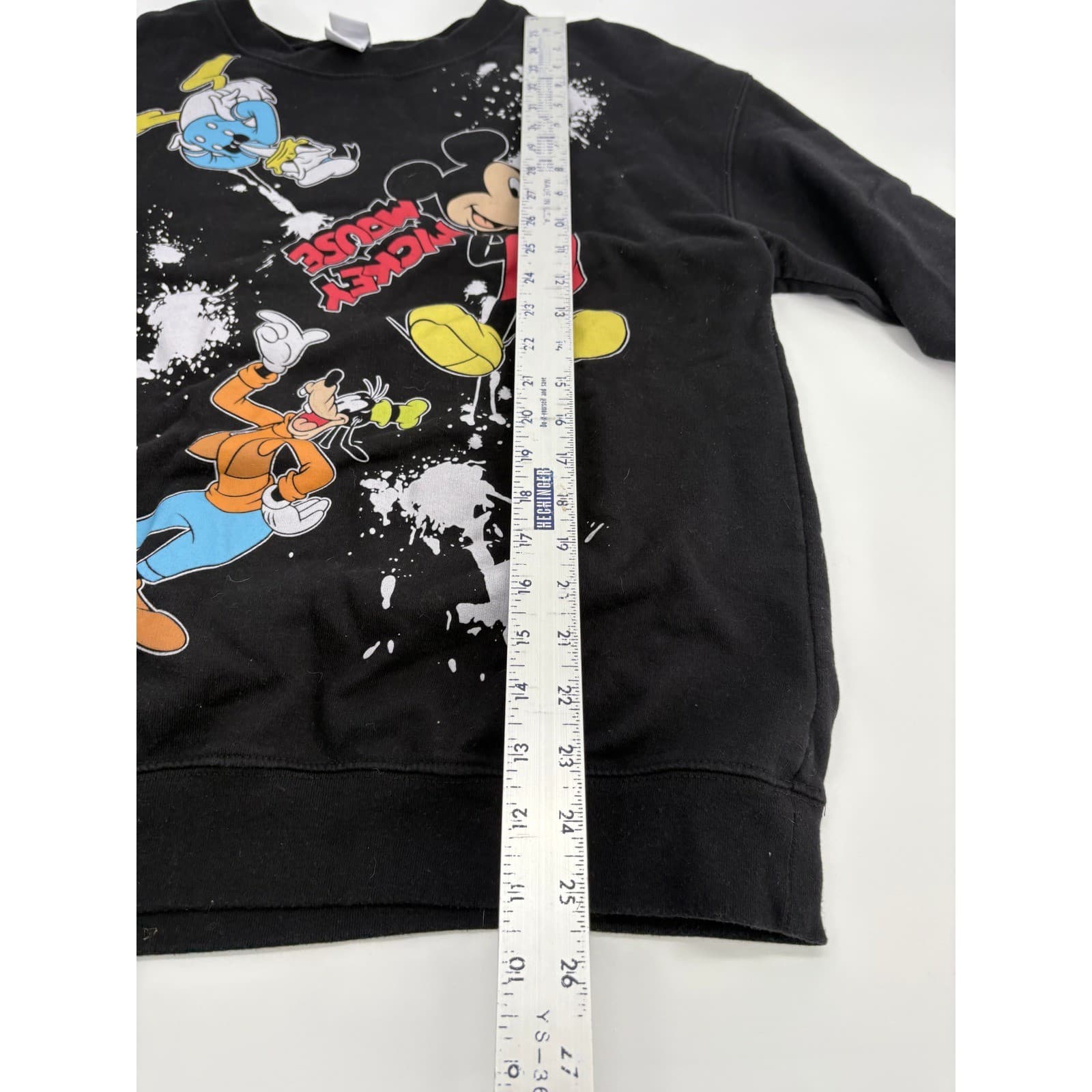 Disney Mickey Mouse Goofy Donald Black Crew Neck Sweatshirt XL (15-17) Girls - Thumbnail 6