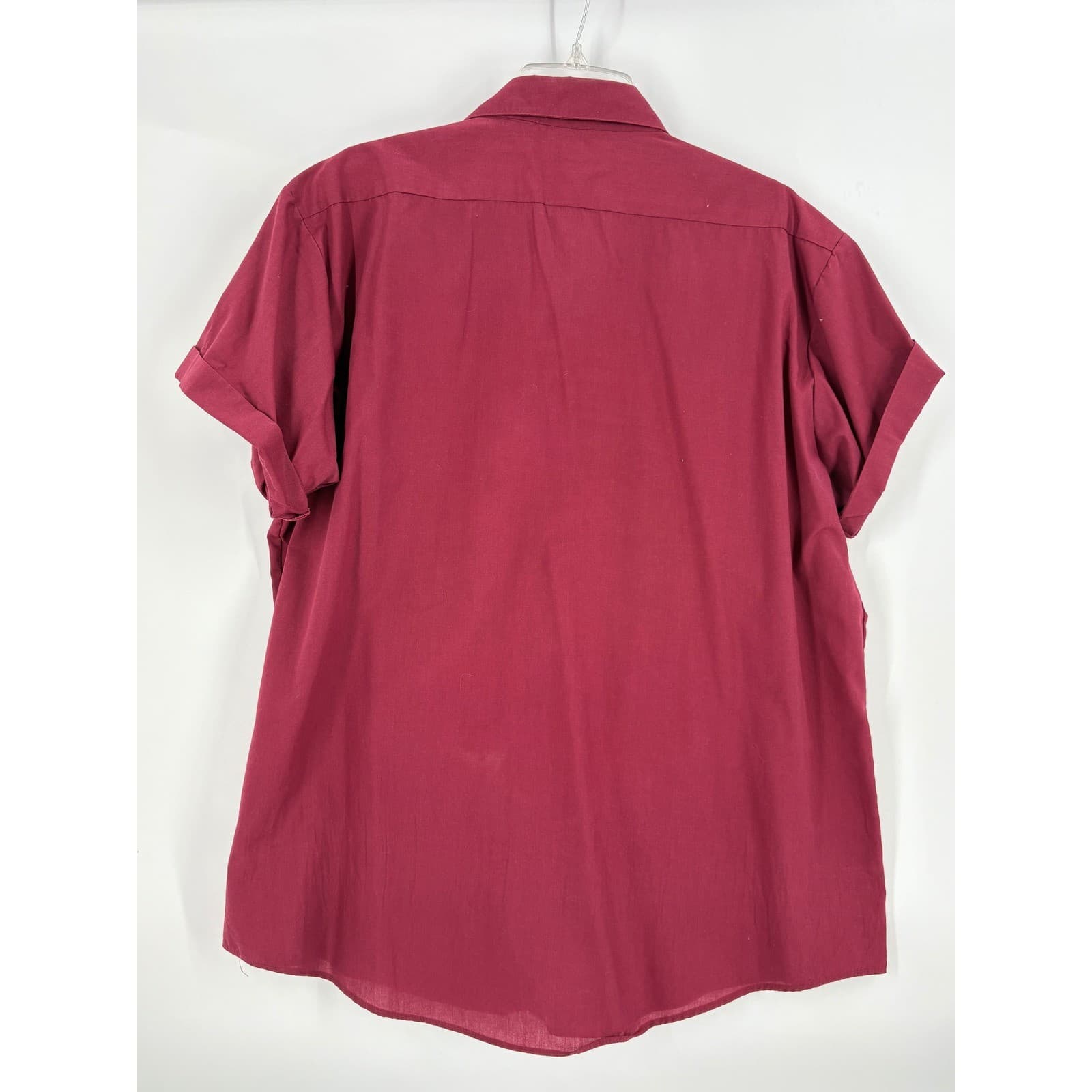 Haband Mens Short Sleeve Button Up Shirt Red Size 16 1/2 Casual Top - Thumbnail 2