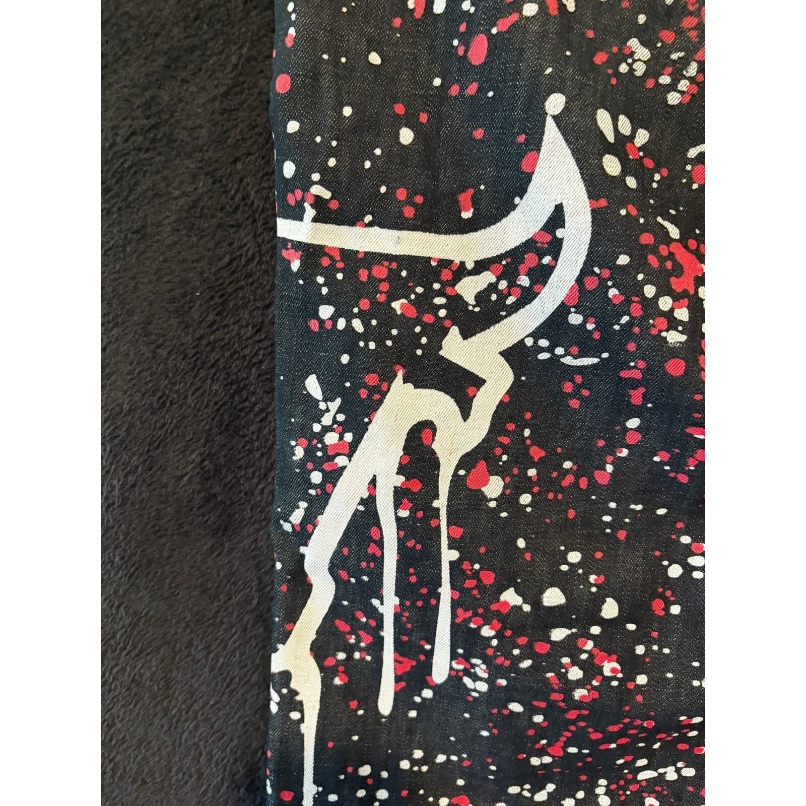 Diamond Stash Jeans Mens Chicago Bulls Splatter Paint Graphic Denim Black - Thumbnail 9
