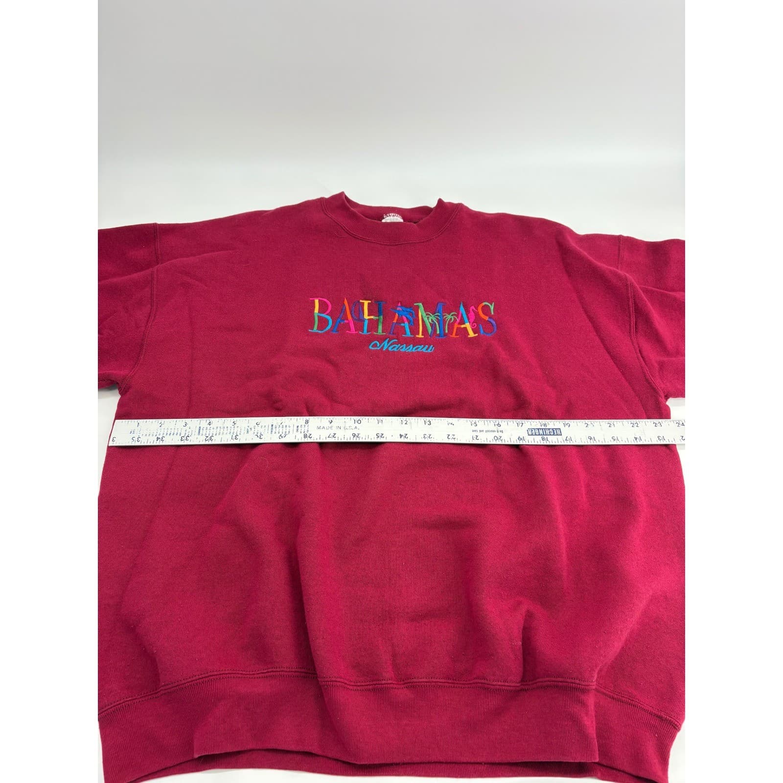 Vintage 90s Fruit of the Loom Bahamas Nassau Embroidered Sweatshirt XL - Thumbnail 5