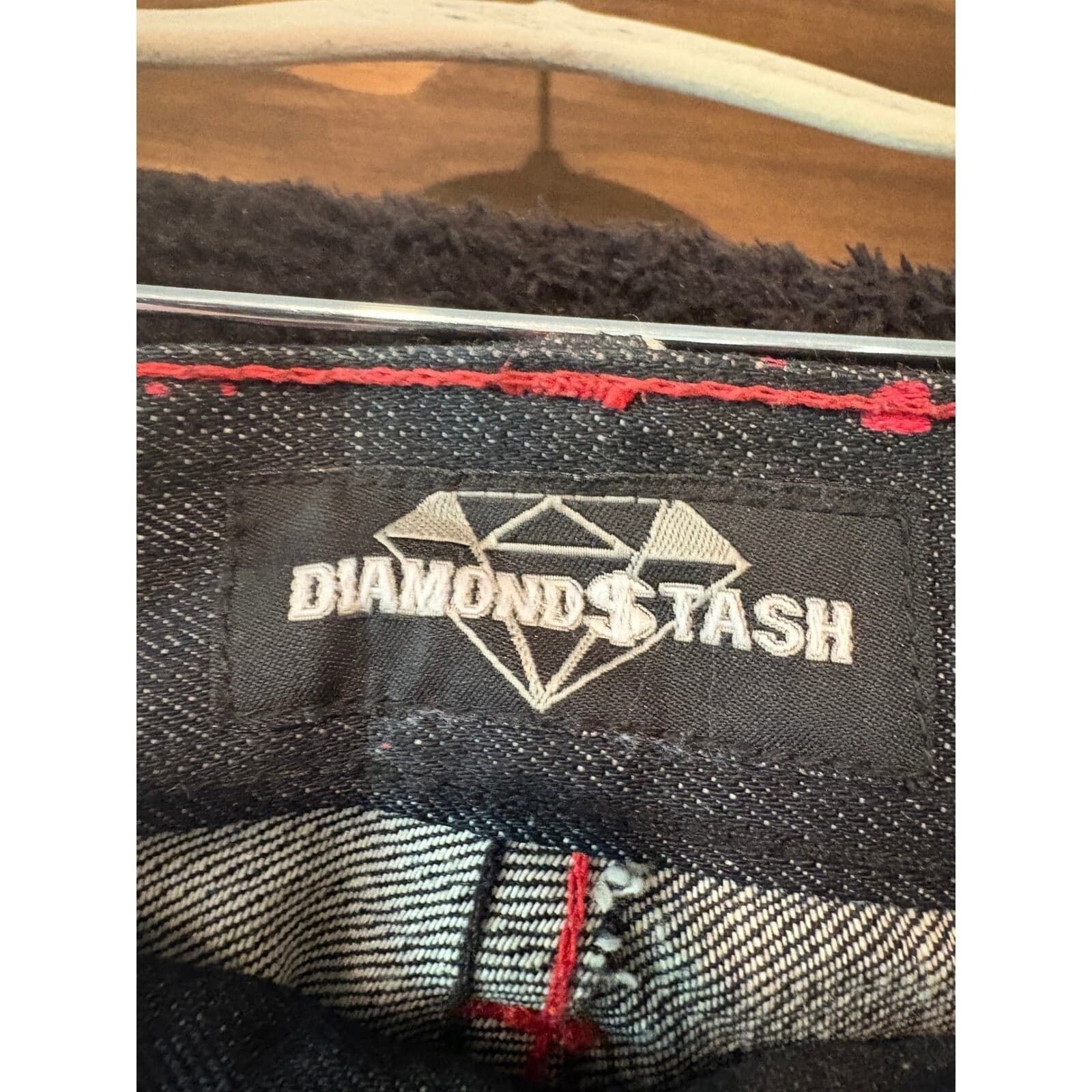 Diamond Stash Jeans Mens Chicago Bulls Splatter Paint Graphic Denim Black - Thumbnail 3