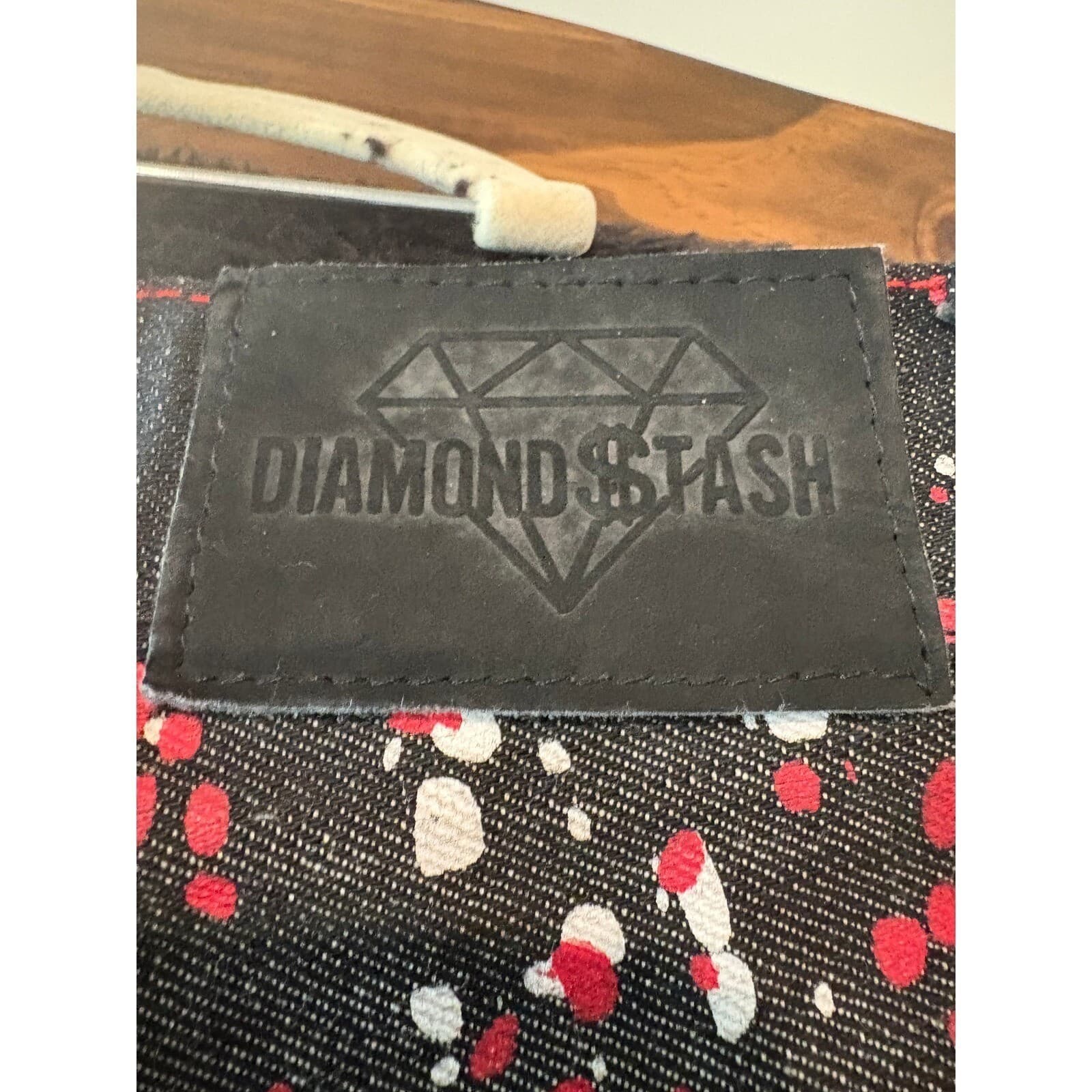 Diamond Stash Jeans Mens Chicago Bulls Splatter Paint Graphic Denim Black - Thumbnail 12