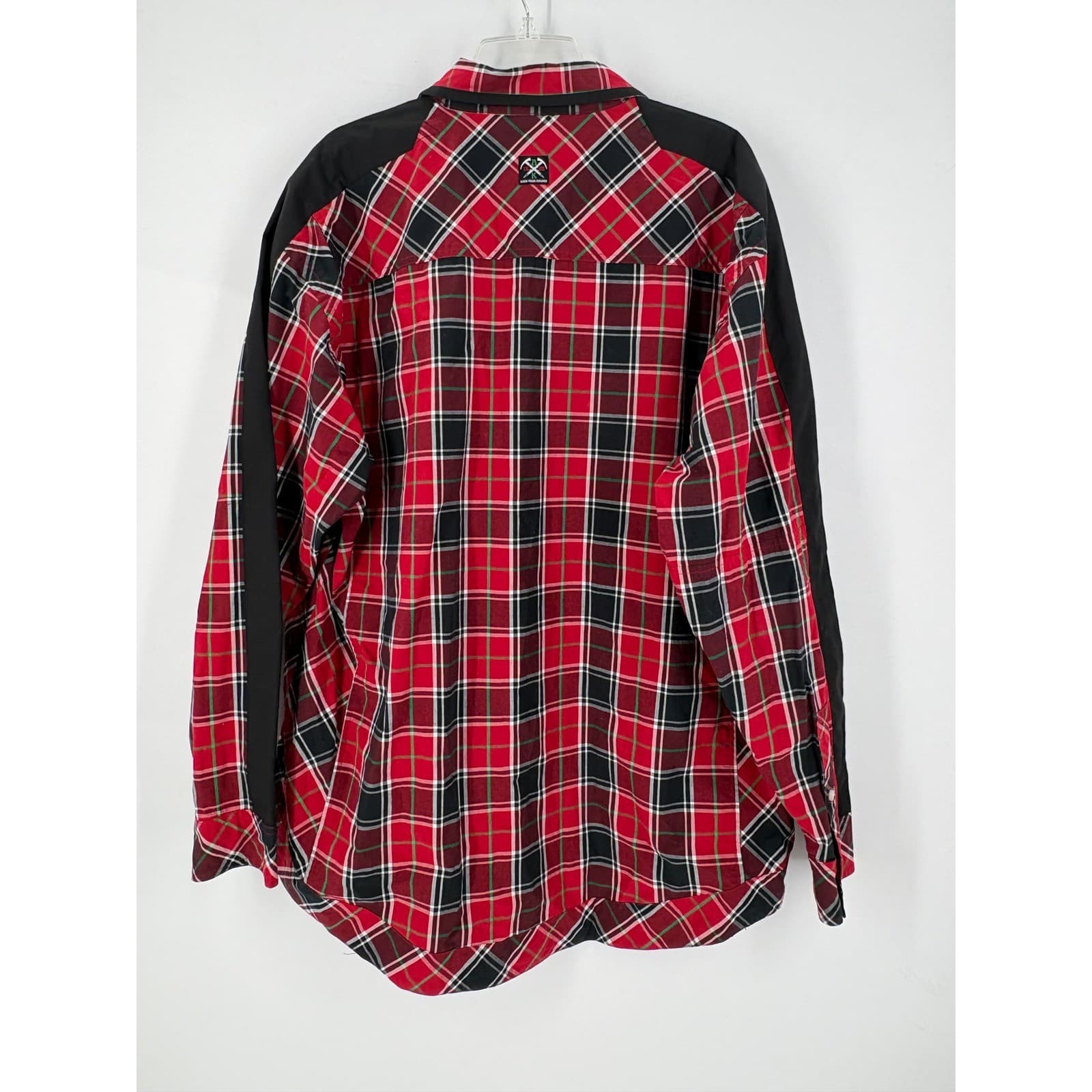 Akademiks Black Polar Explorer Plaid Long Sleeve Button Up Shirt Men's 2XL - Thumbnail 3
