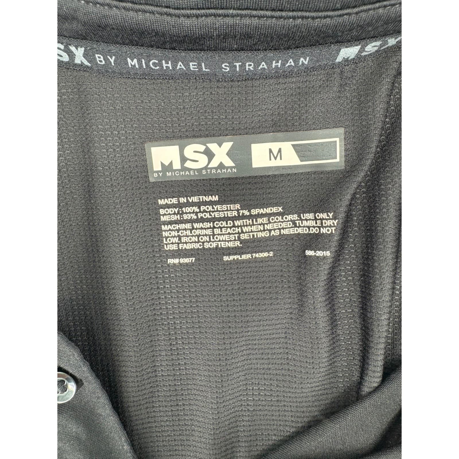 MSX By Michael Strahan Men's Black Performance Golf Polo Shirt Size M - Thumbnail 3