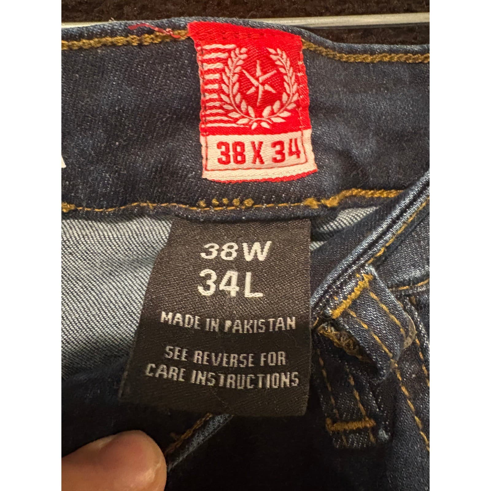 Black Dike Distressed Denim Jeans Slim Fit Moto Style Patches Mens Size 32x32 - Thumbnail 6