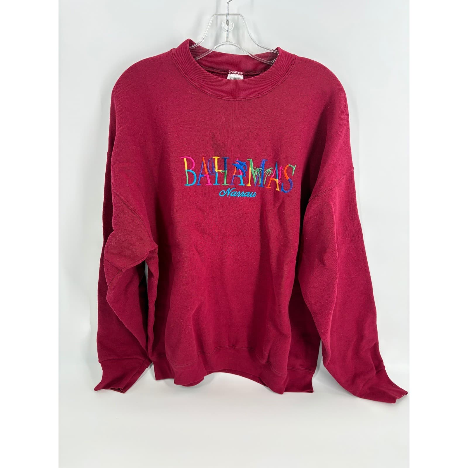 Vintage 90s Fruit of the Loom Bahamas Nassau Embroidered Sweatshirt XL