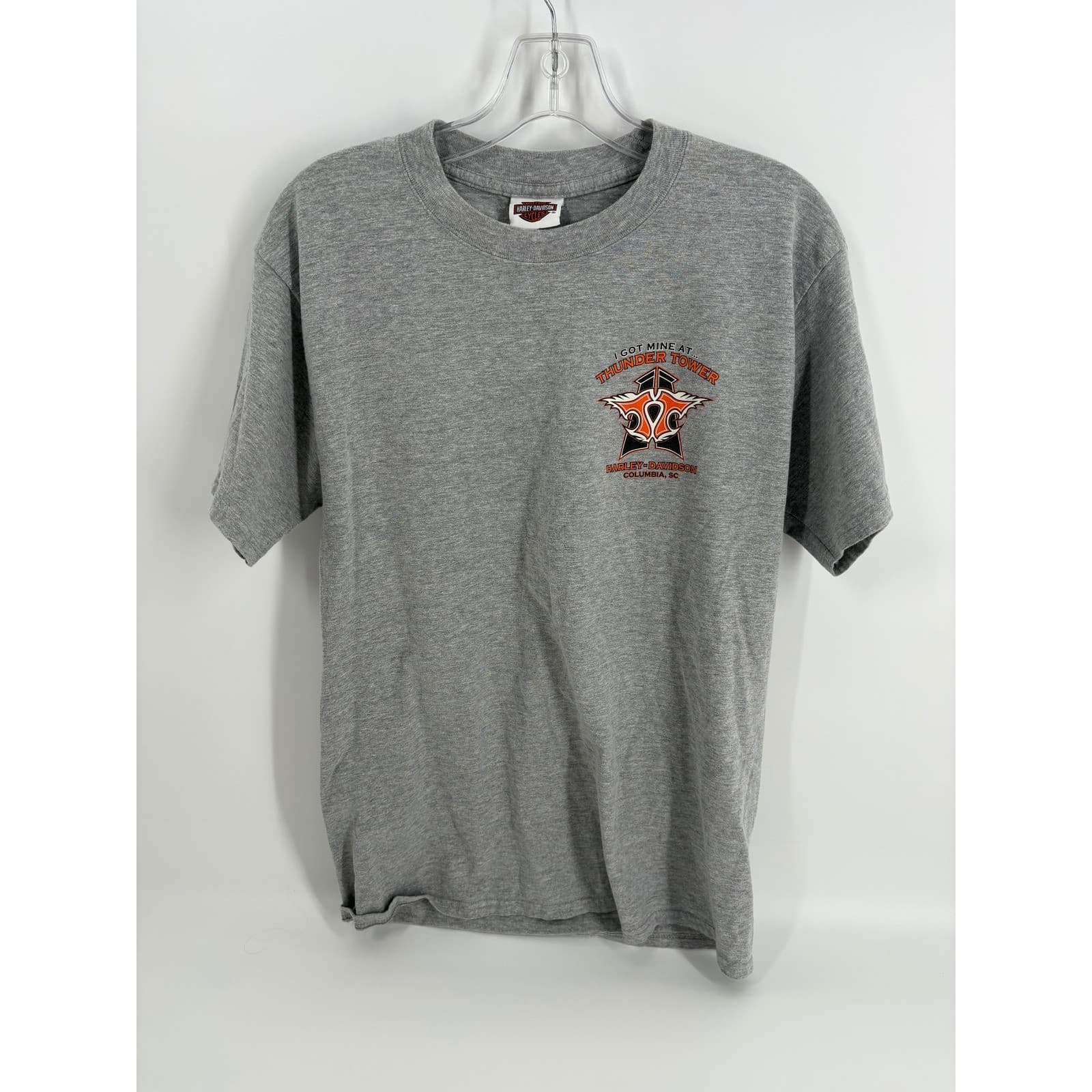Harley Davidson Thunder Tower Columbia SC Gray Graphic Tee Shirt Medium - Thumbnail 2