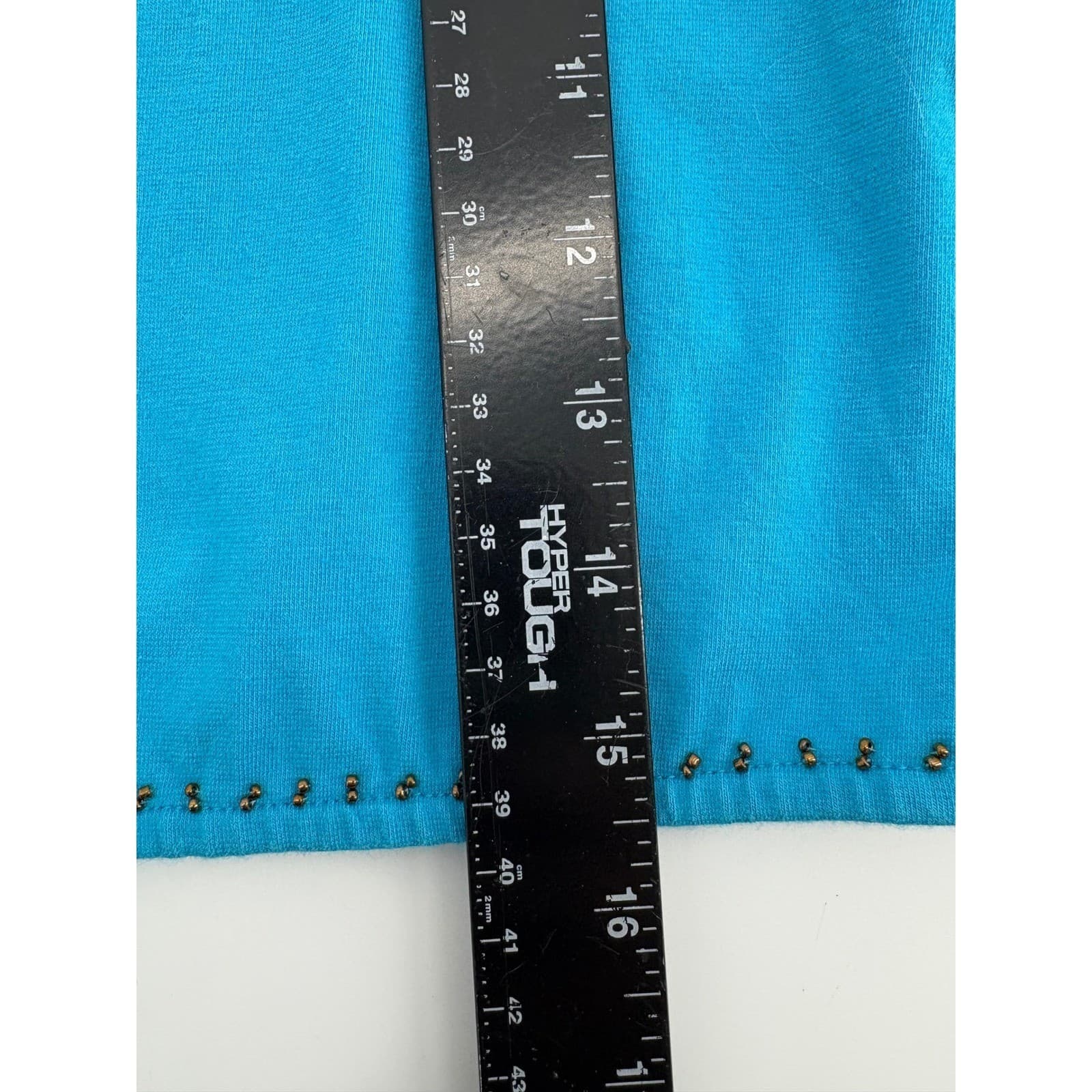 Kaktus Teal Blue Beaded Bolero Cardigan & Tank Top Set Women's Size M - Thumbnail 6