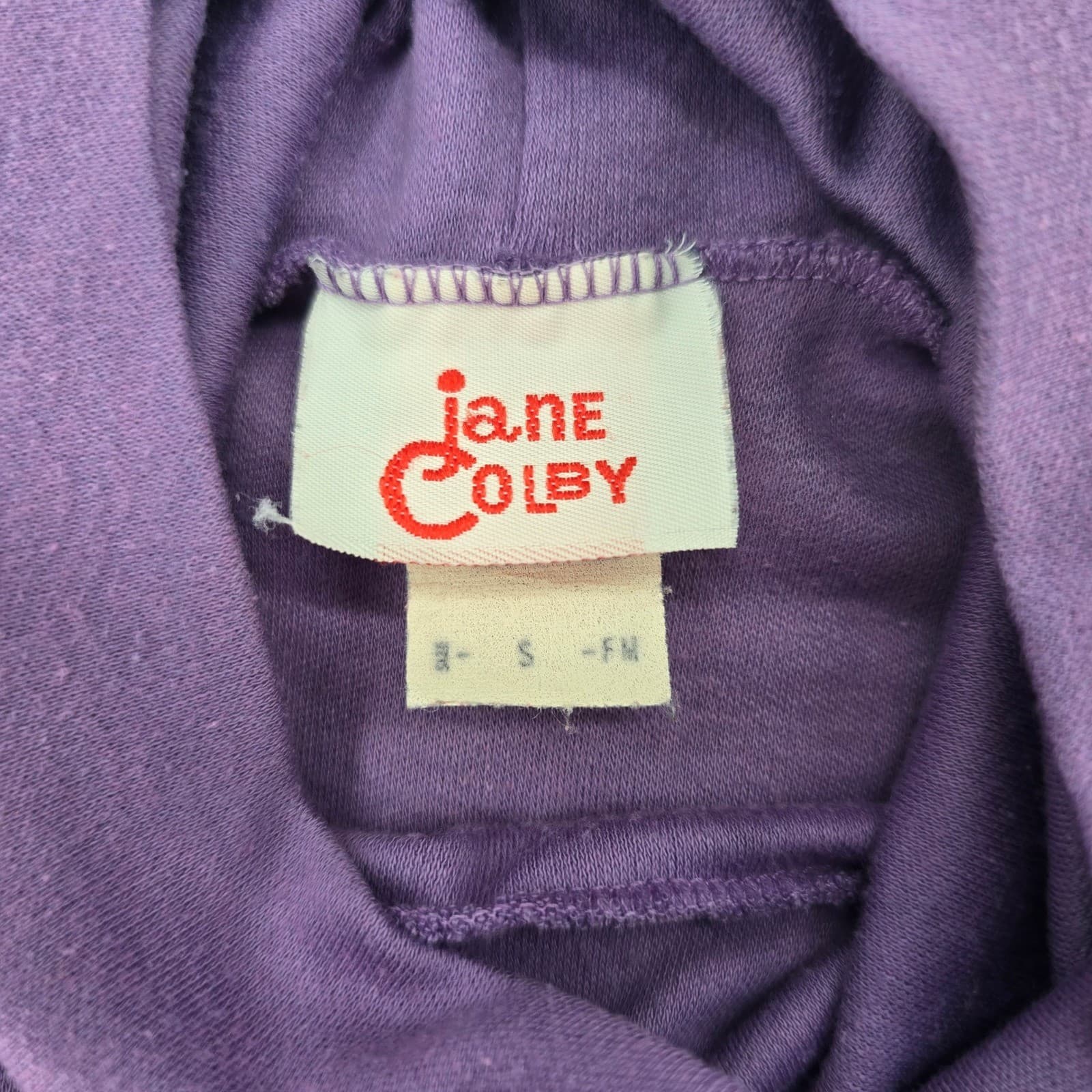 Jane Colby Turtleneck Womens S Top Purple Long Sleeve Knit Vintage - Thumbnail 2