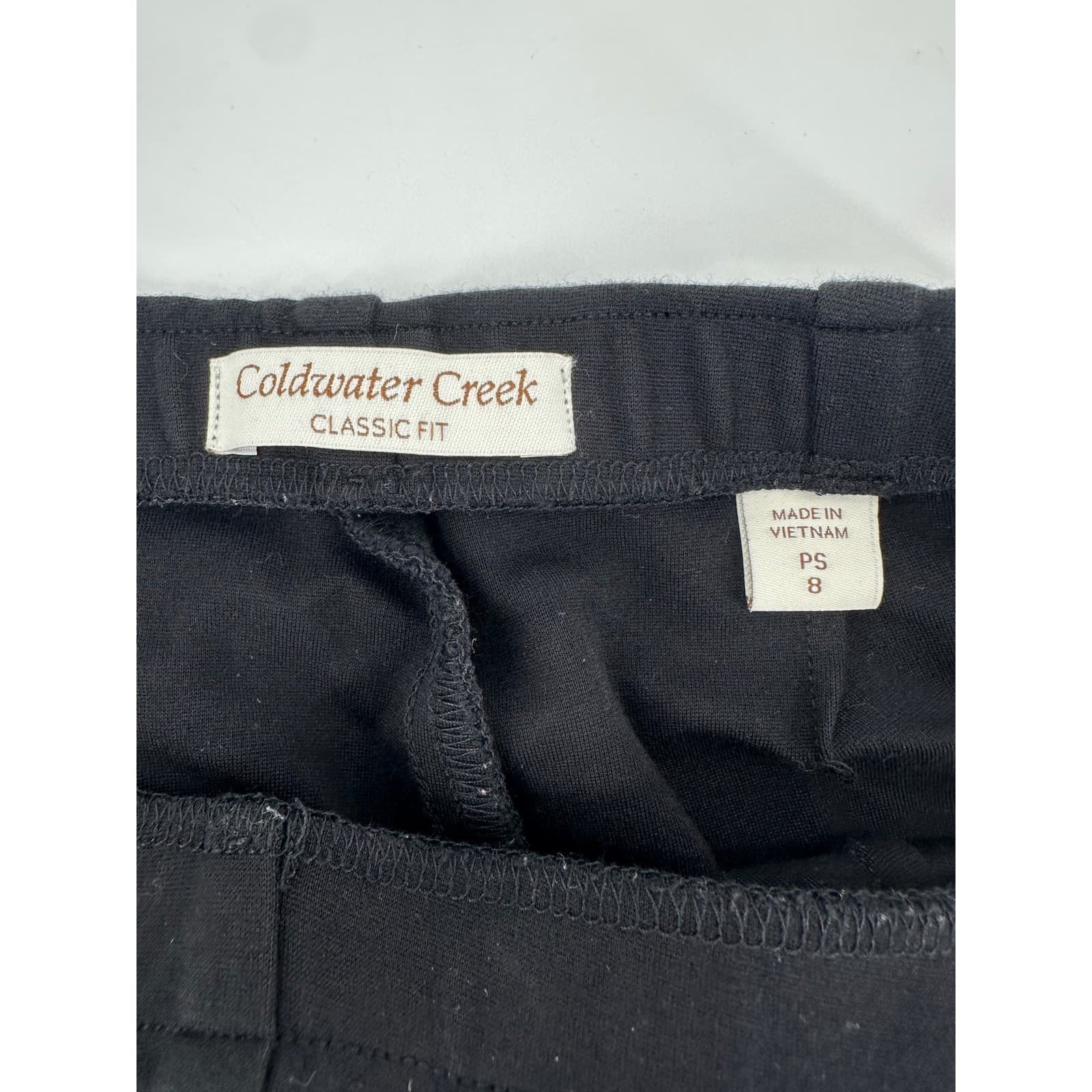 Coldwater Creek Classic Fit Black Pants PS 8 Cropped Leg Casual Comfort - Thumbnail 2